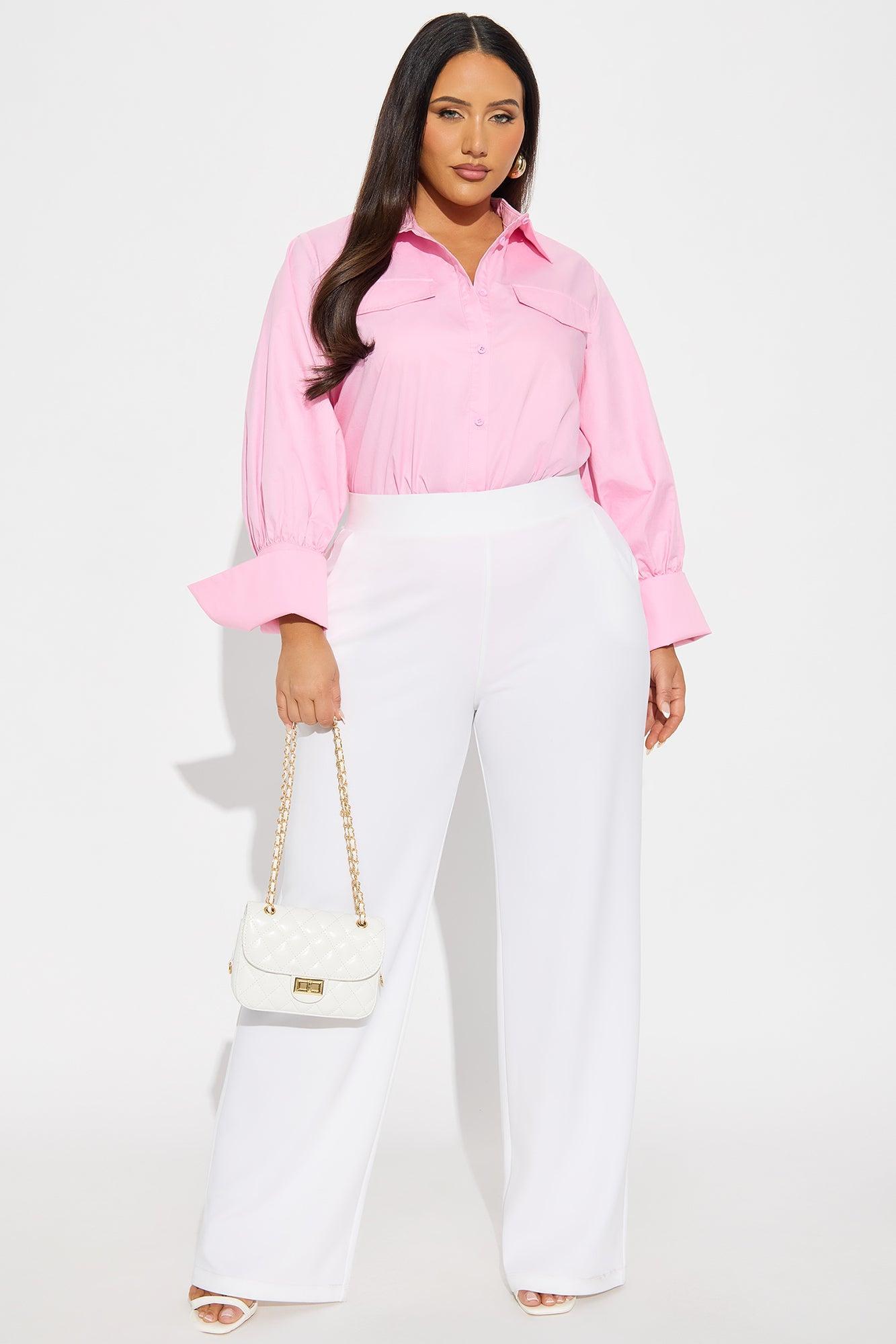 Be The Vibe Poplin Bodysuit - Pink Female Product Image