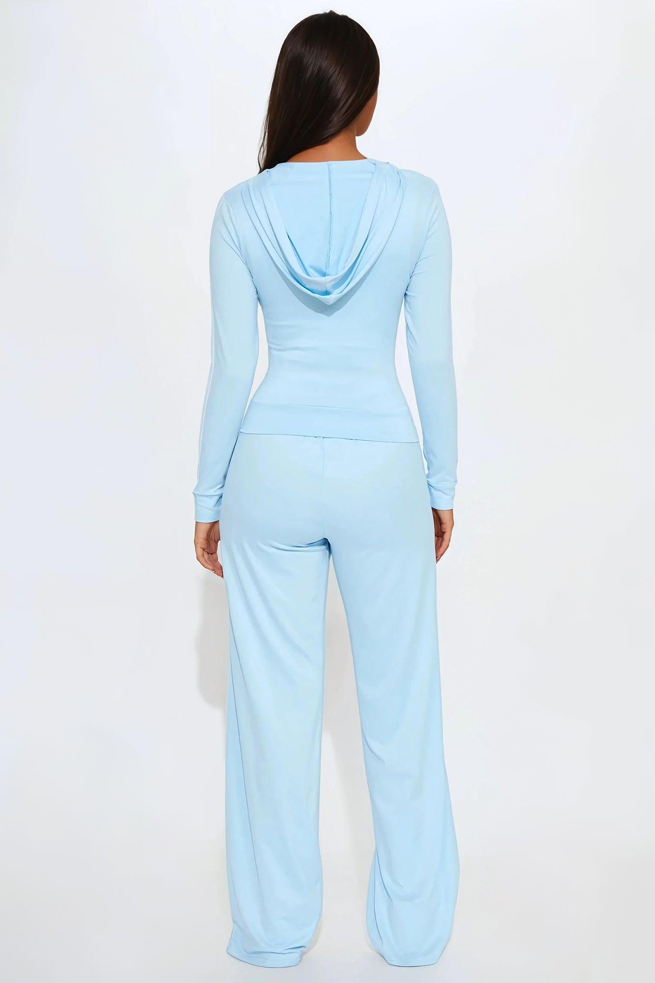Tennis Courts Wide Leg Pant Set - Blue Product Image