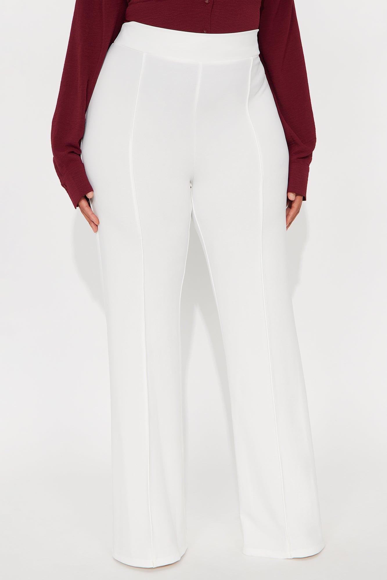 Victoria High Waisted Dress Pants - Ivory Product Image