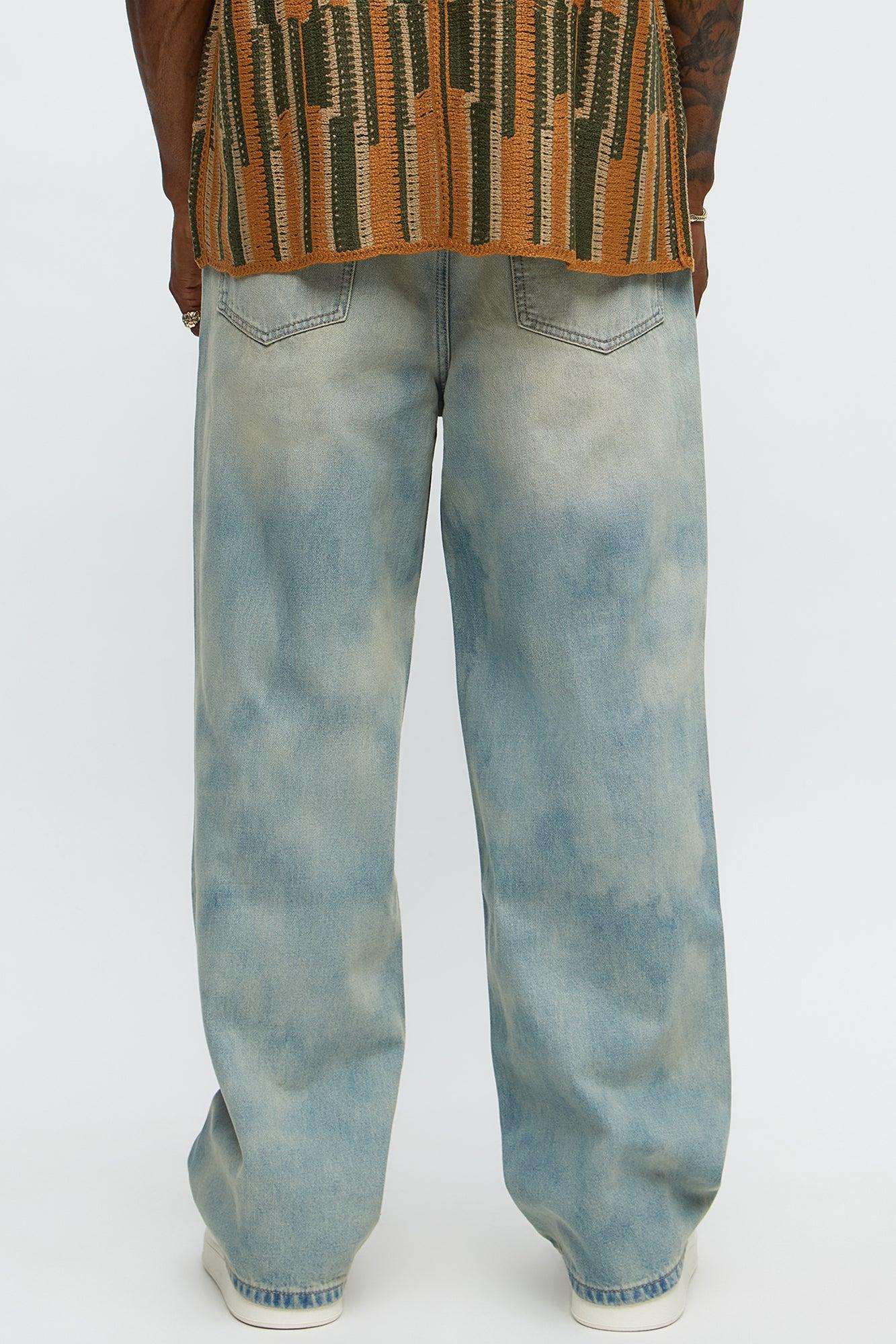 Its Giving Cloudy Baggy Jeans - Light Blue Wash Product Image