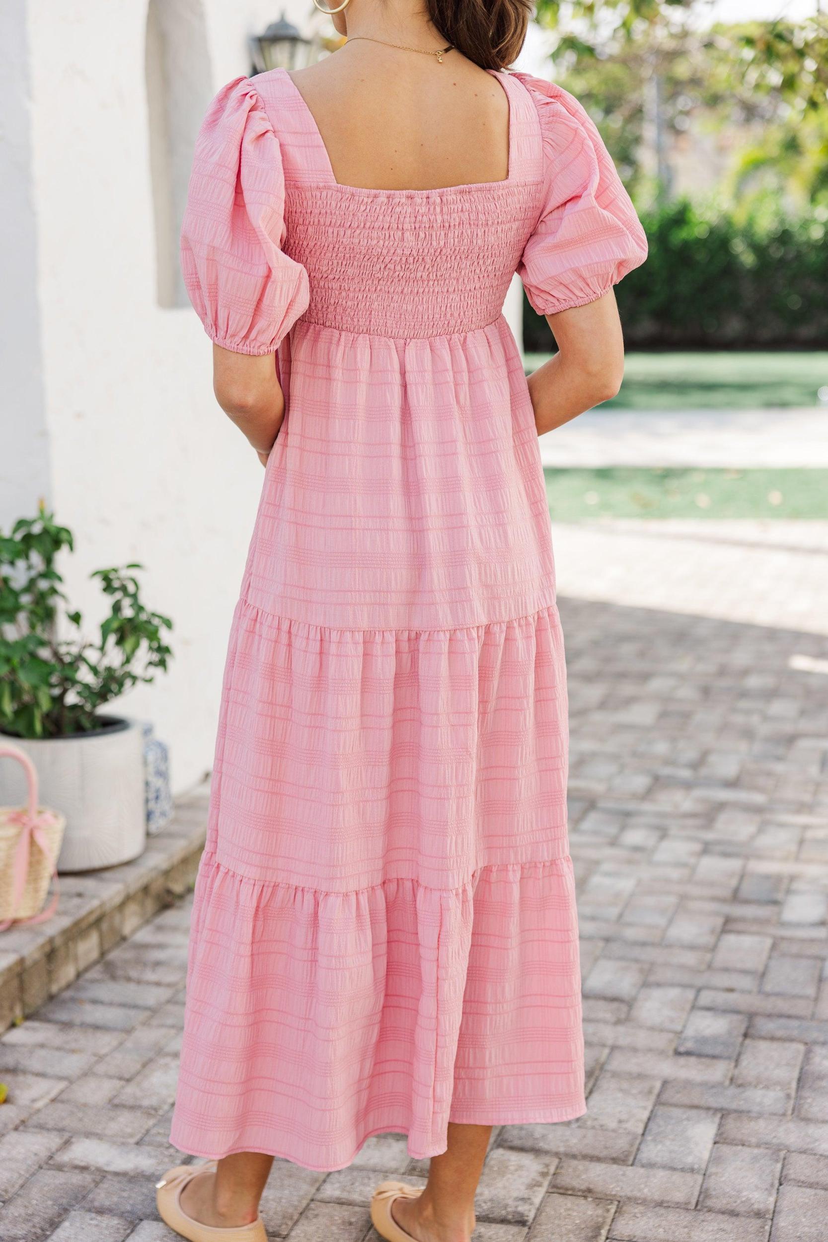 Think About It Mauve Pink Midi Dress Female Product Image