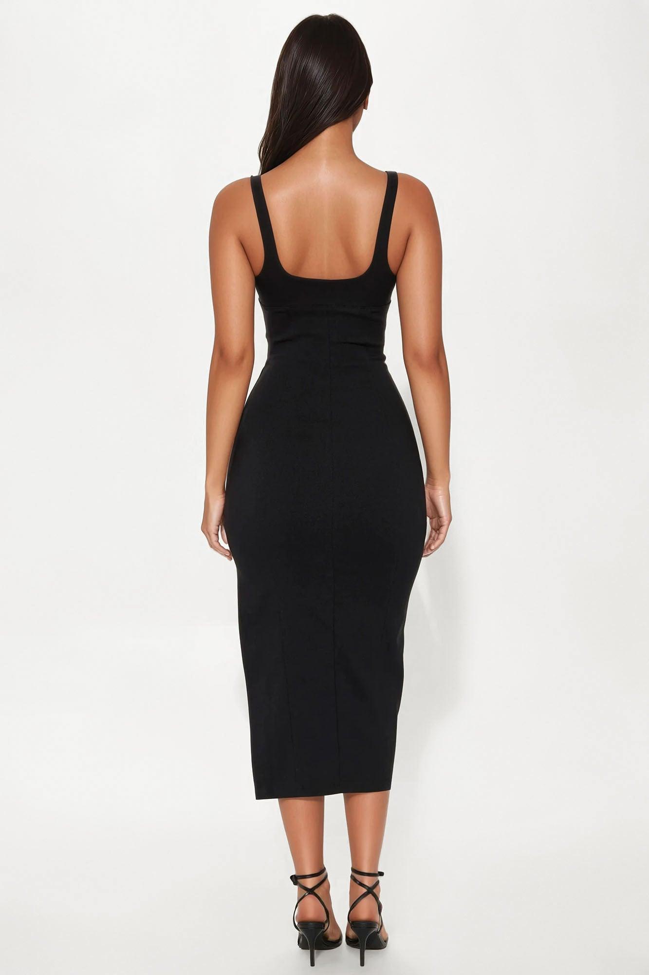 Talisa Lace Up Midi Dress - Black Female Product Image