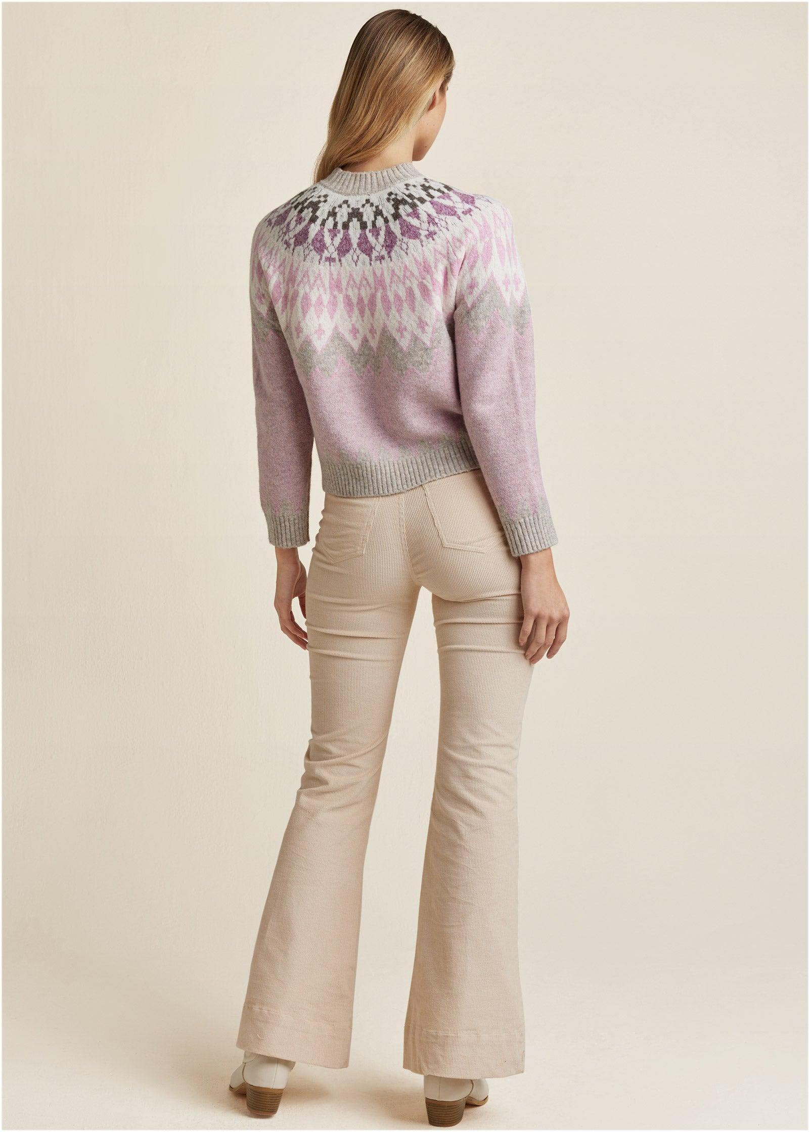 Fair Isle Crew Neck Sweater - Pink Multi Product Image