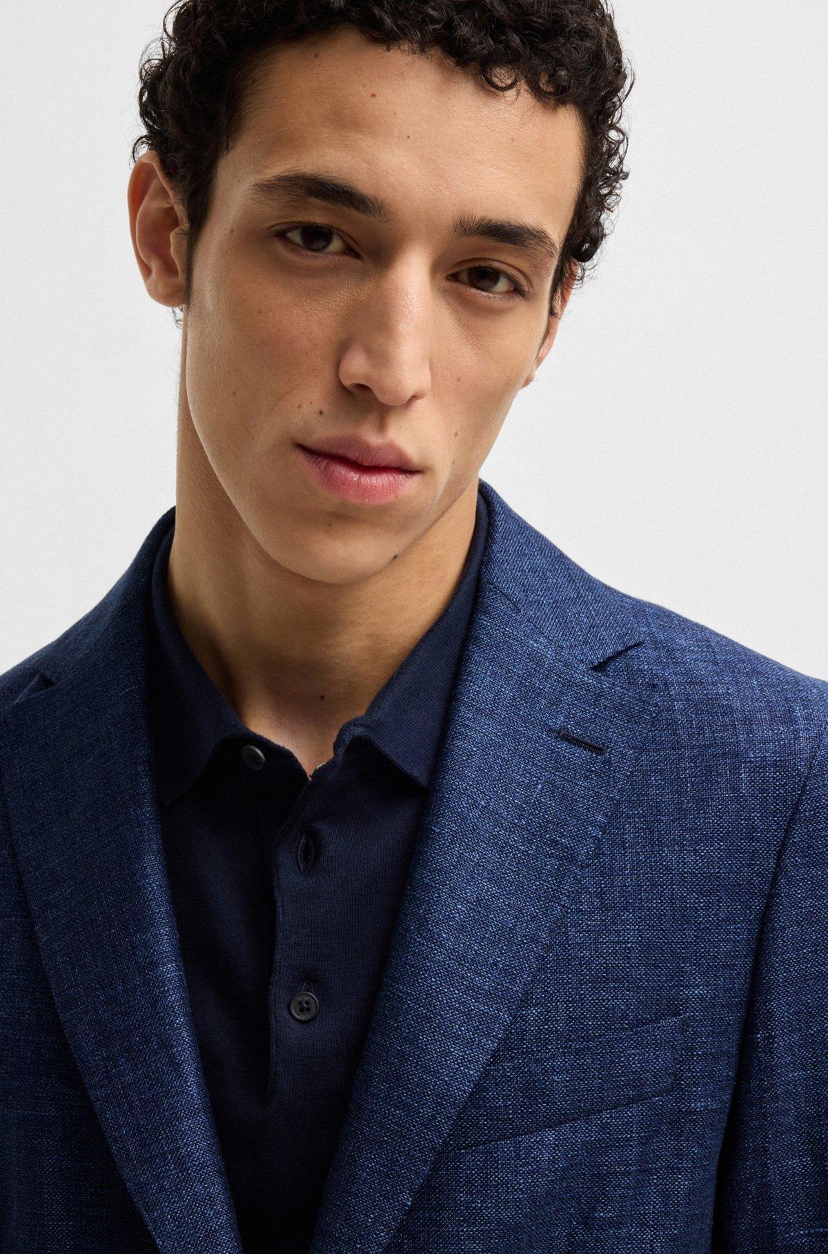 Slim-fit blazer in micro-patterned fabric Product Image