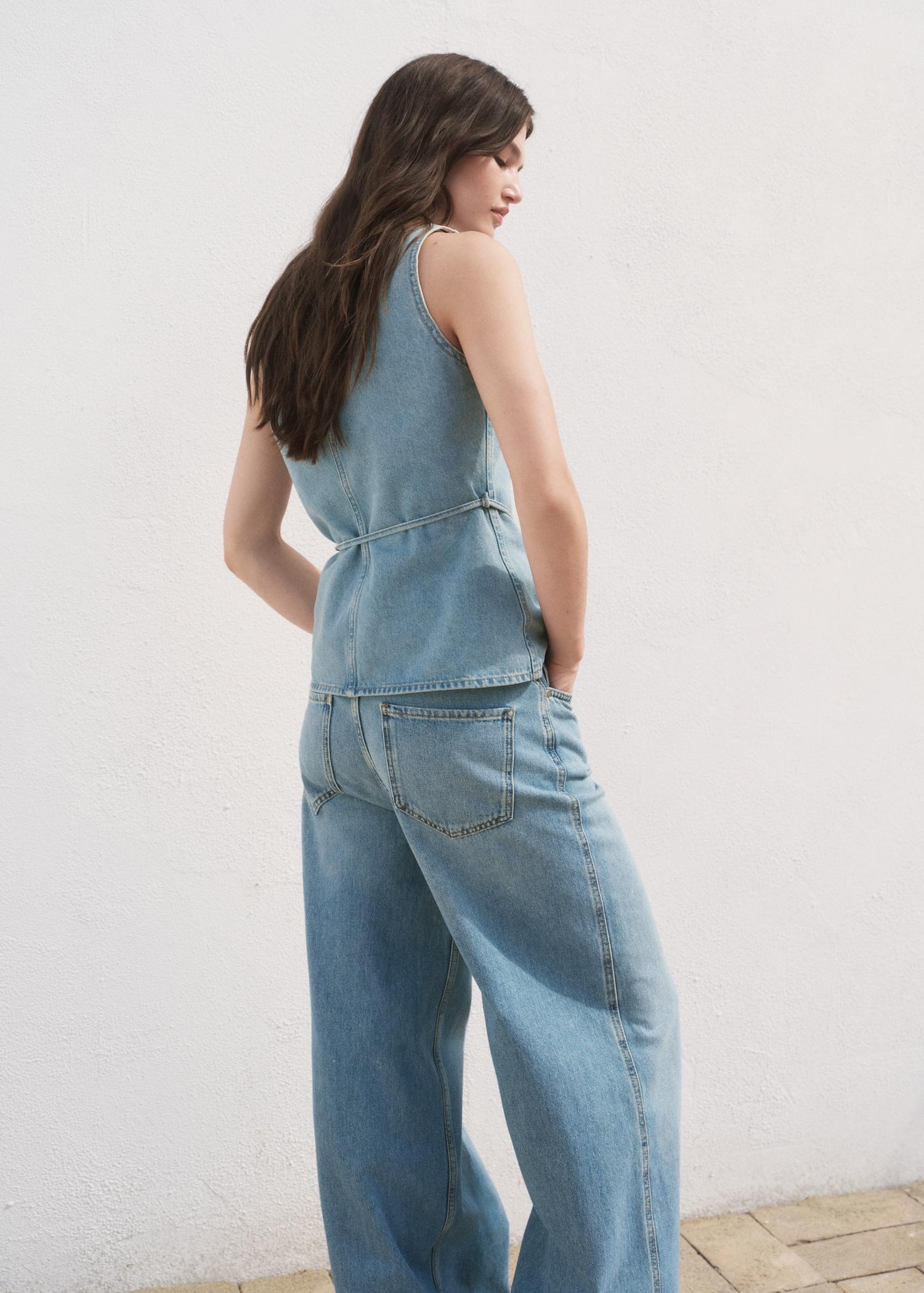 Buttoned denim gilet - Women | MANGO USA Product Image