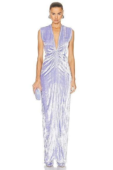 Bottega Veneta Zip Long Dress in Lavender Product Image