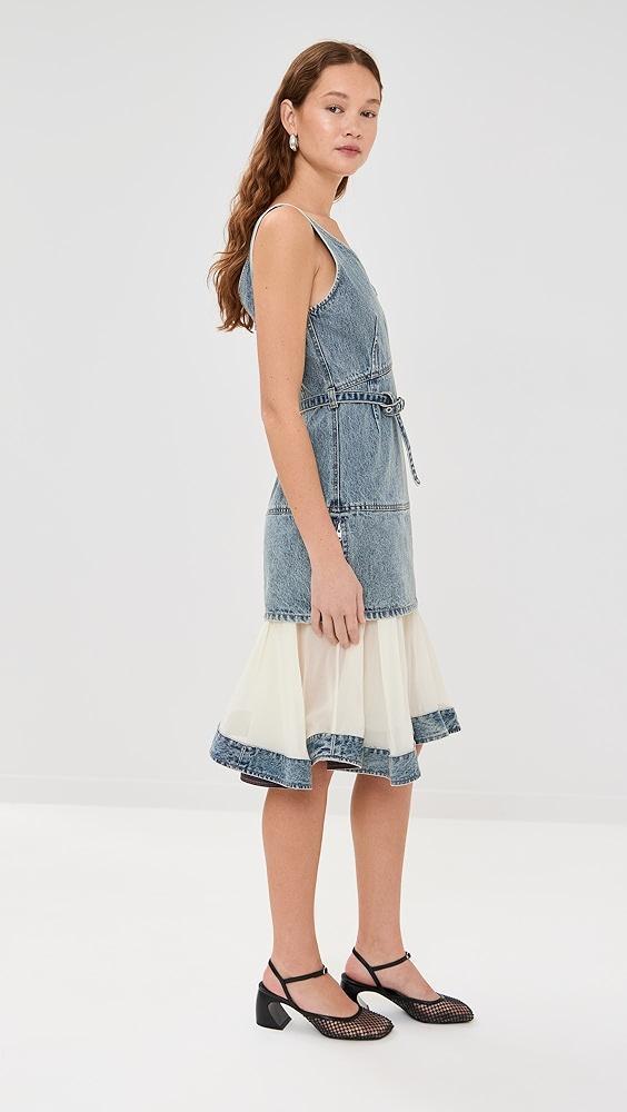 3.1 Phillip Lim Sleeveless Belted Dress with Chiffon Combo | Shopbop Product Image