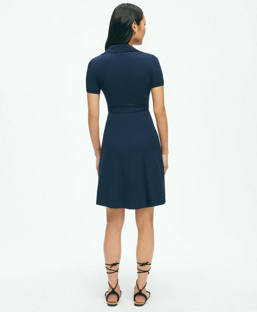 Polo Wrap Dress in Pique Cotton Modal Blend Product Image