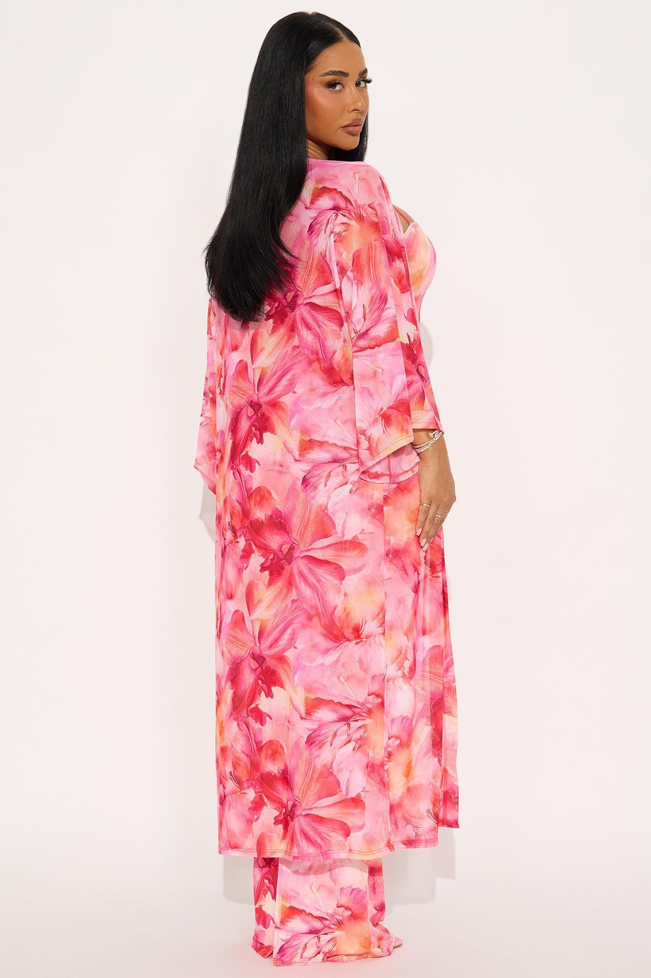 Nathalia Floral Maxi Dress Set - Pink/combo Product Image
