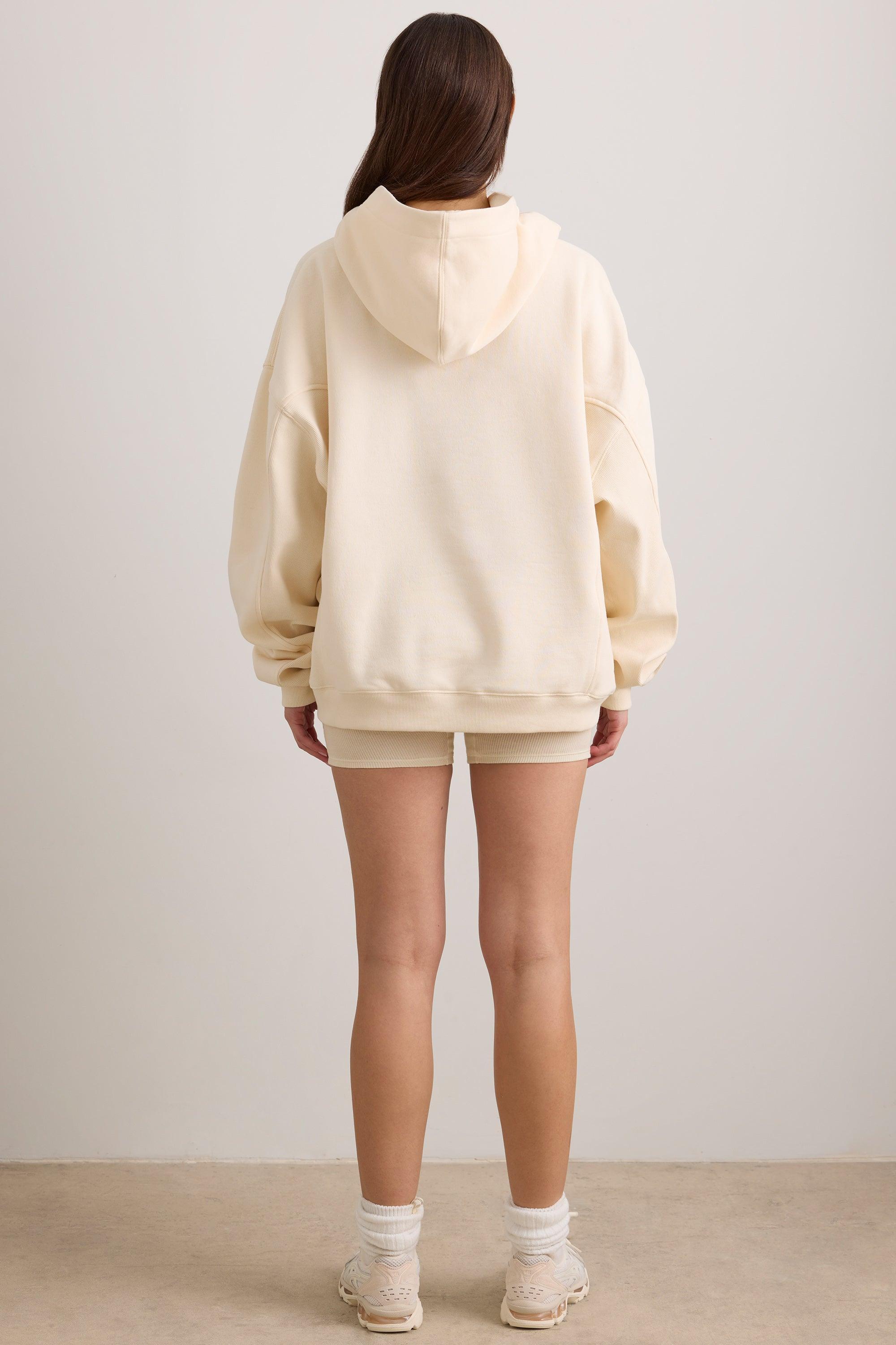 Oversized Hooded Sweatshirt in Vanilla Female Product Image