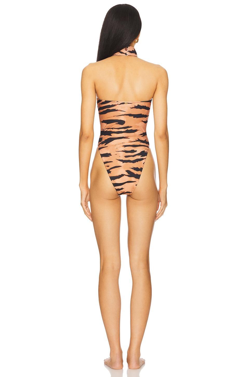 X Sabine Getty High Leg Strapless One Piece Swimsuit ADRIANA DEGREAS Product Image