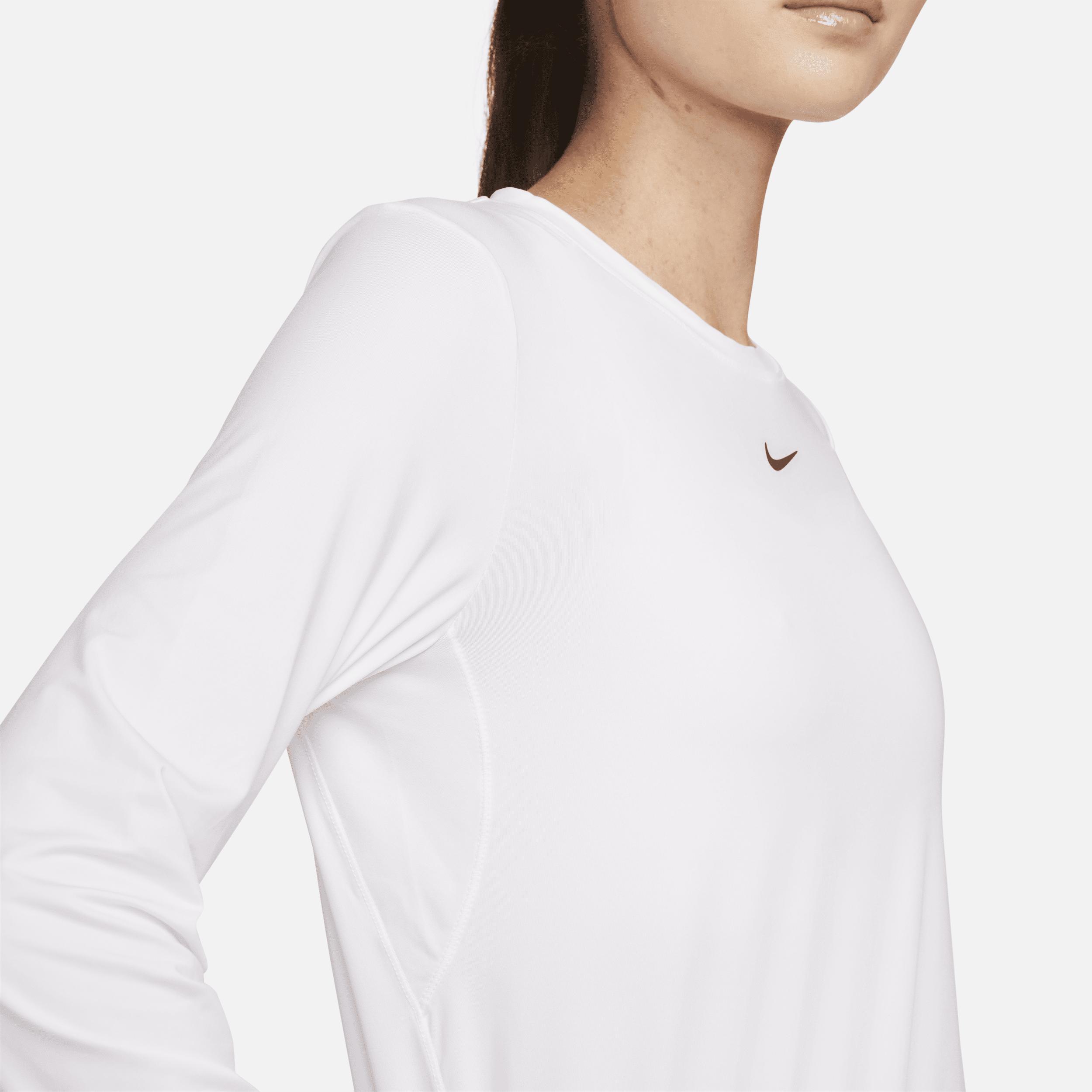 Women's Nike One Classic Dri-FIT Long Sleeve Top, Size: Small, White Product Image