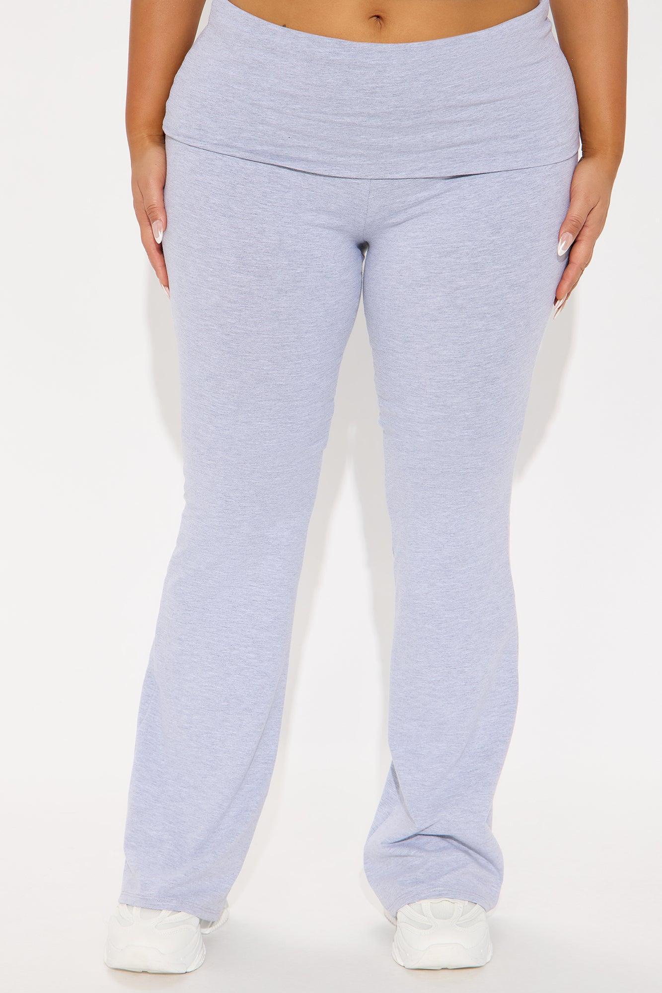 Tall Adriana Foldover Flare Pant - Heather Grey Product Image