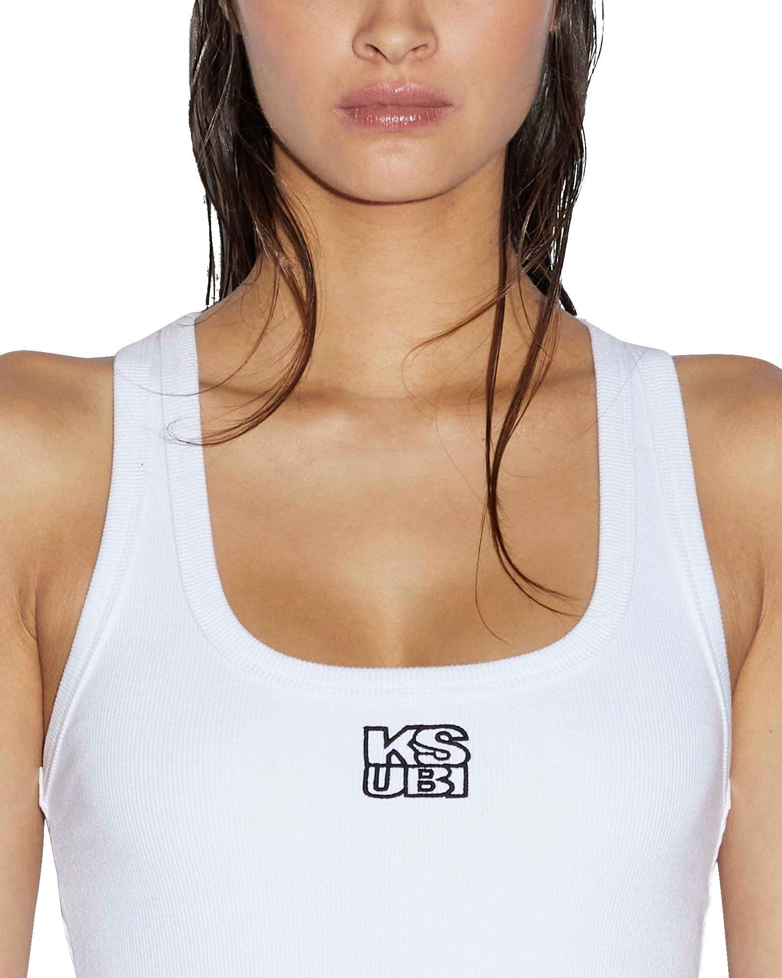 STACKED ORIGIN TANK WHITE Female Product Image