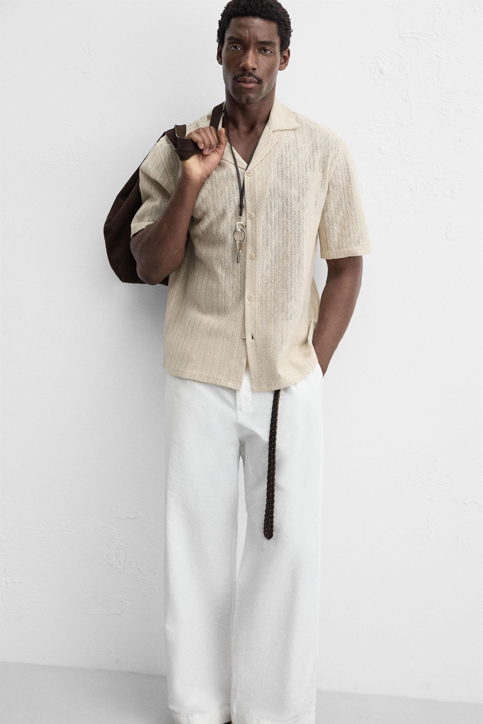 OPEN WEAVE HERRINGBONE SHIRT Product Image
