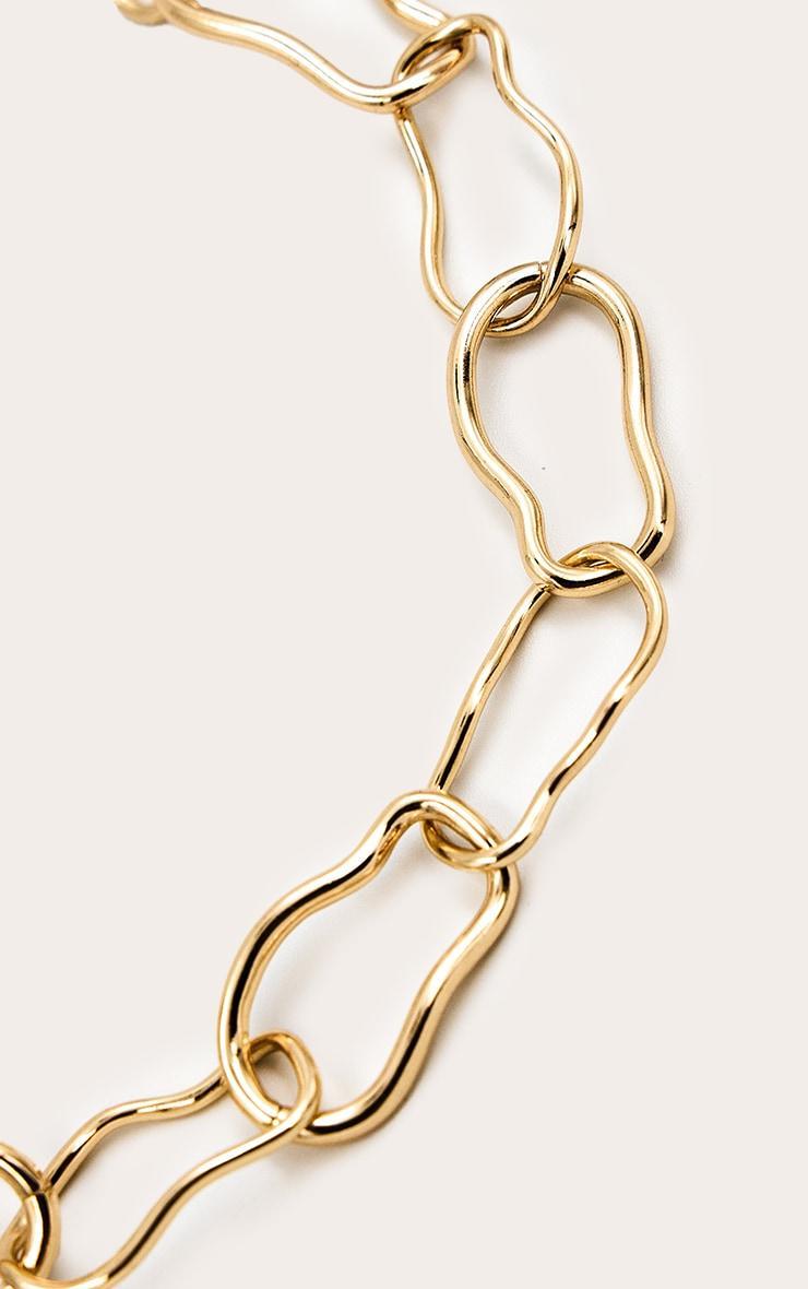 Gold Hammered Layered Circular Chain Necklace Product Image
