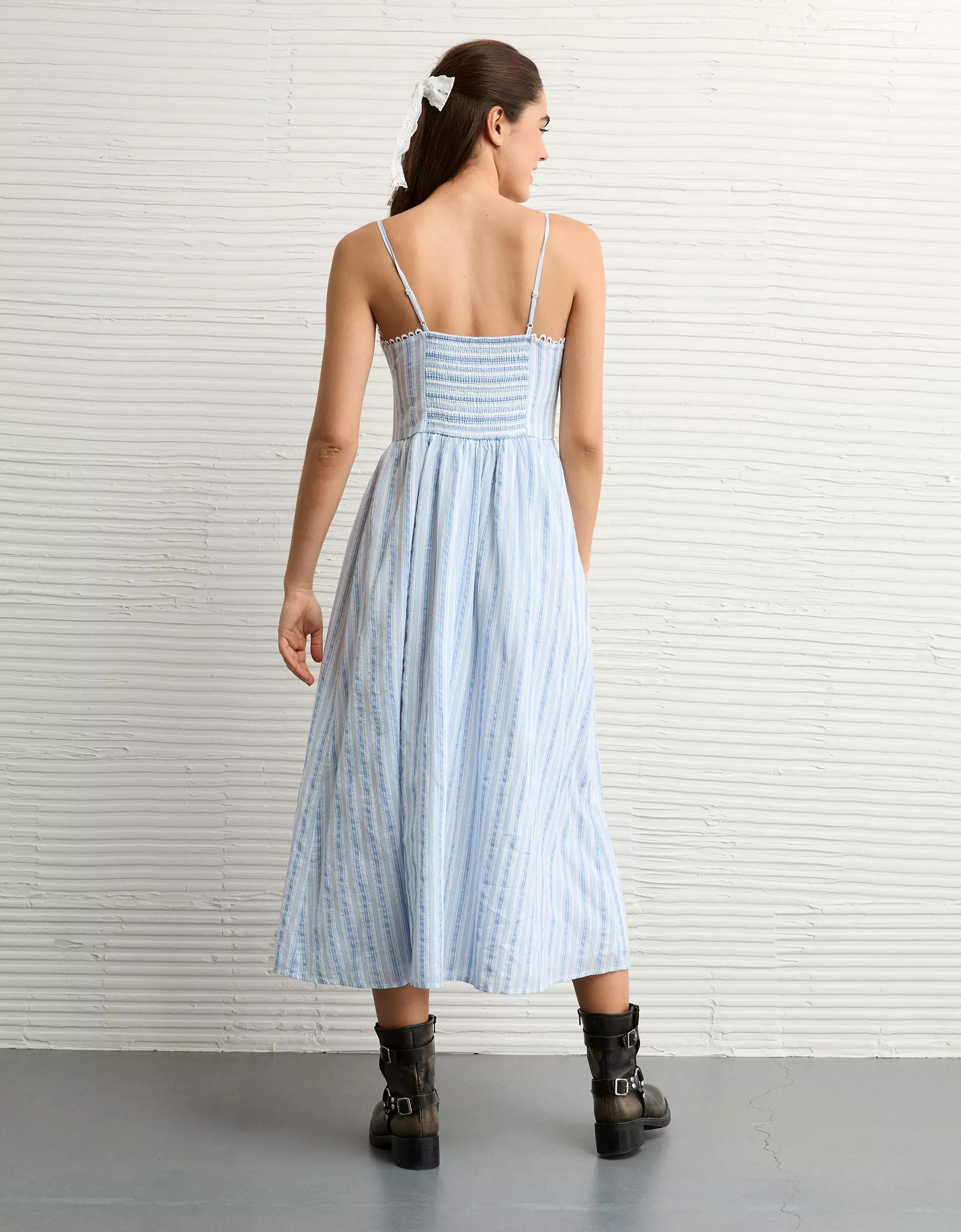 AE Catie Corset Button-Up Midi Dress Women's Product Image