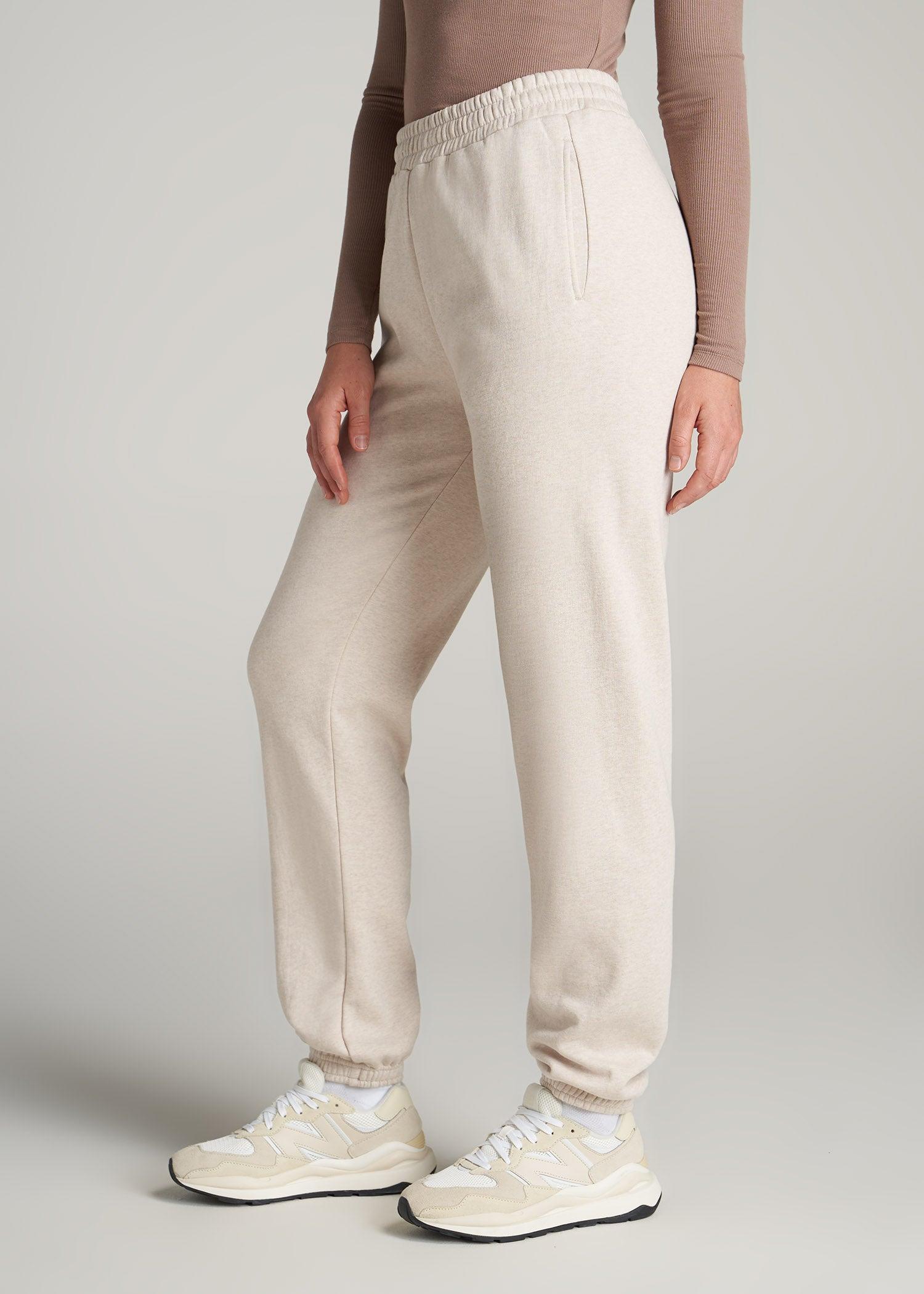 Wearever Fleece Relaxed Women's Tall Sweatpants in Oatmeal Mix Product Image