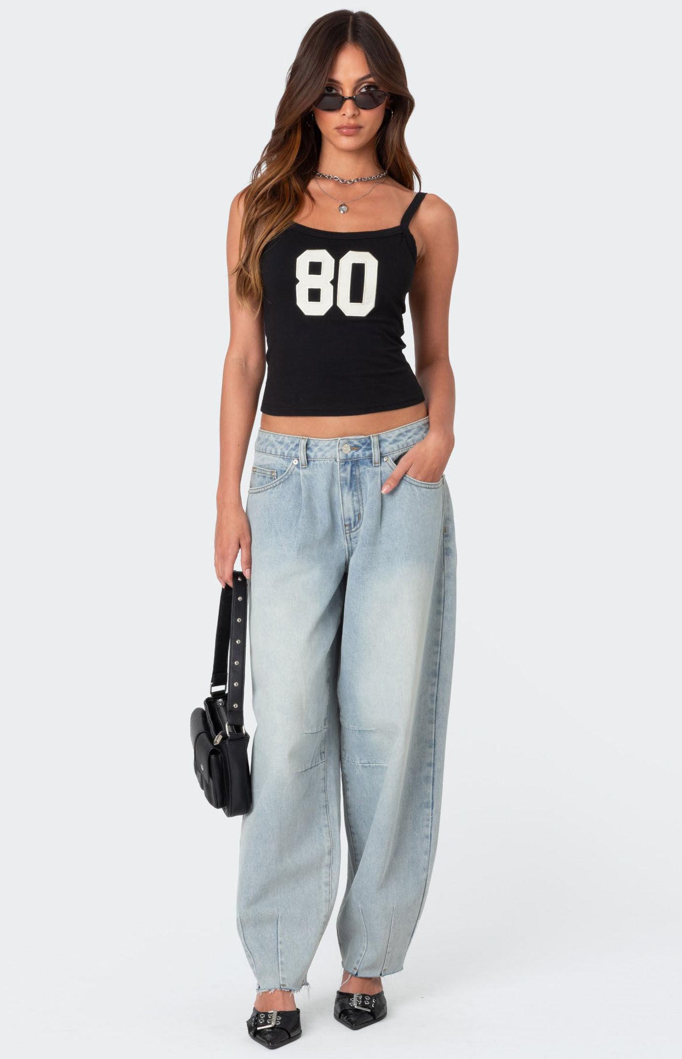 Edikted Women's Balloon Washed Low Rise Jeans Product Image