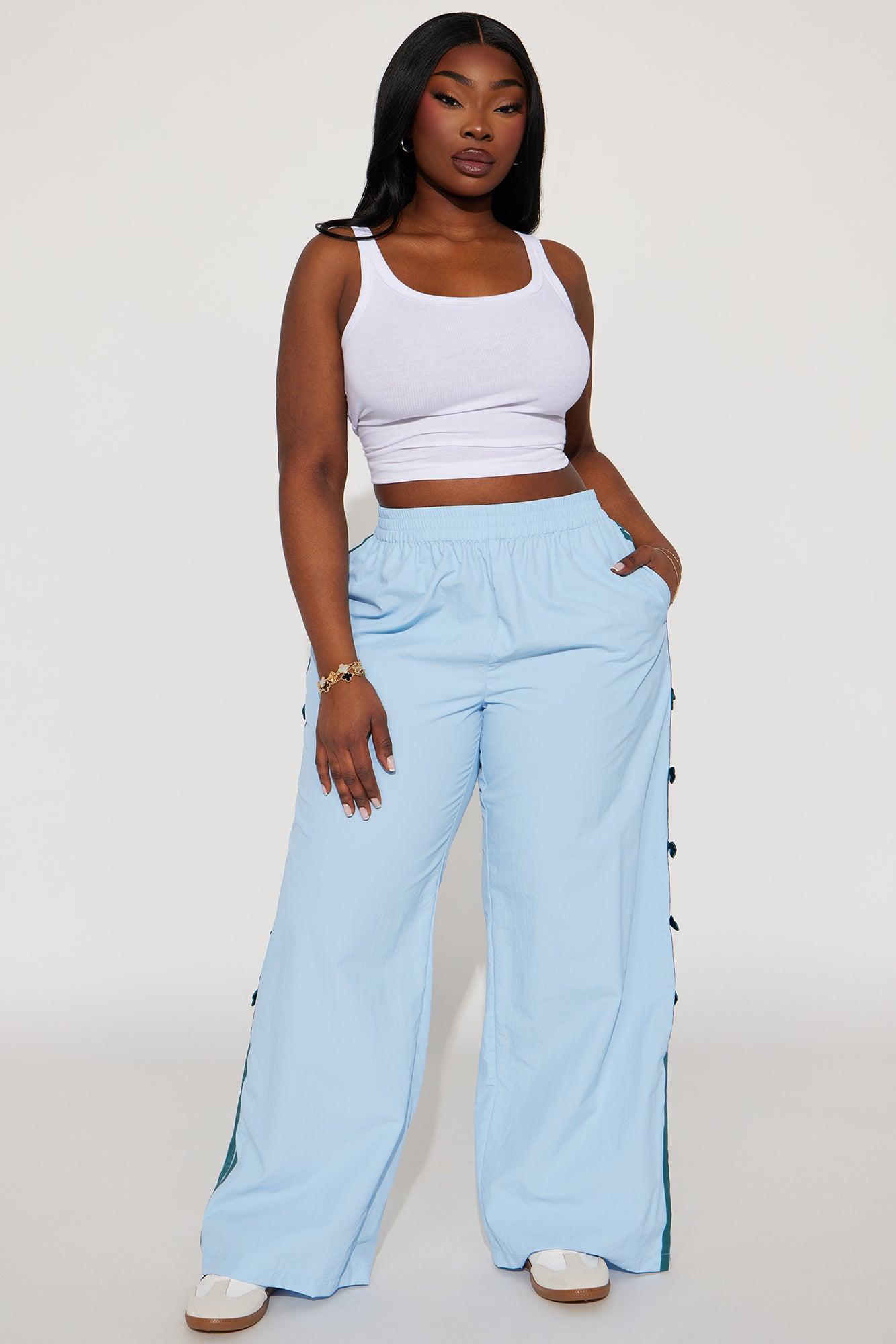 If You Behave Windbreaker Track Pant - Light Blue Product Image