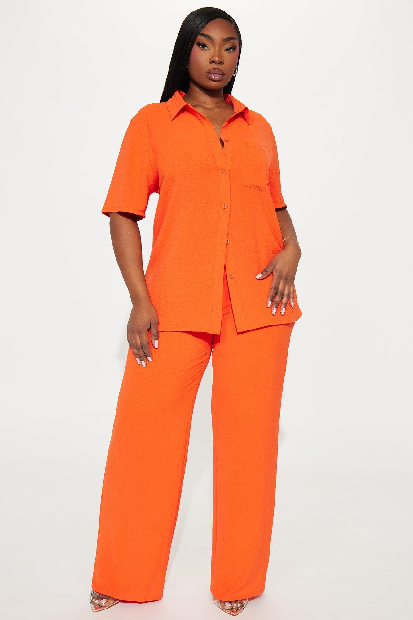 Makenzie Short Sleeve Pant Set - Orange Product Image
