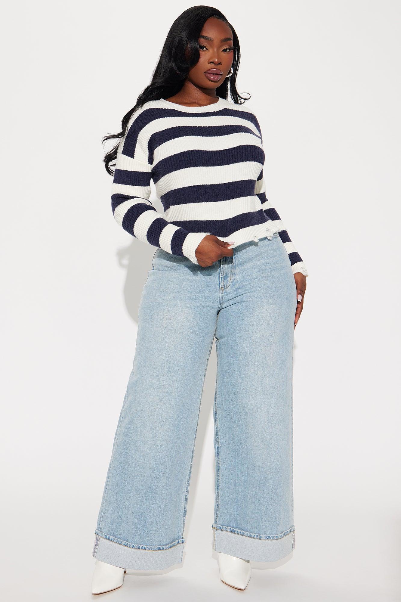 Kennedi Striped Sweater - Ivory/combo Product Image