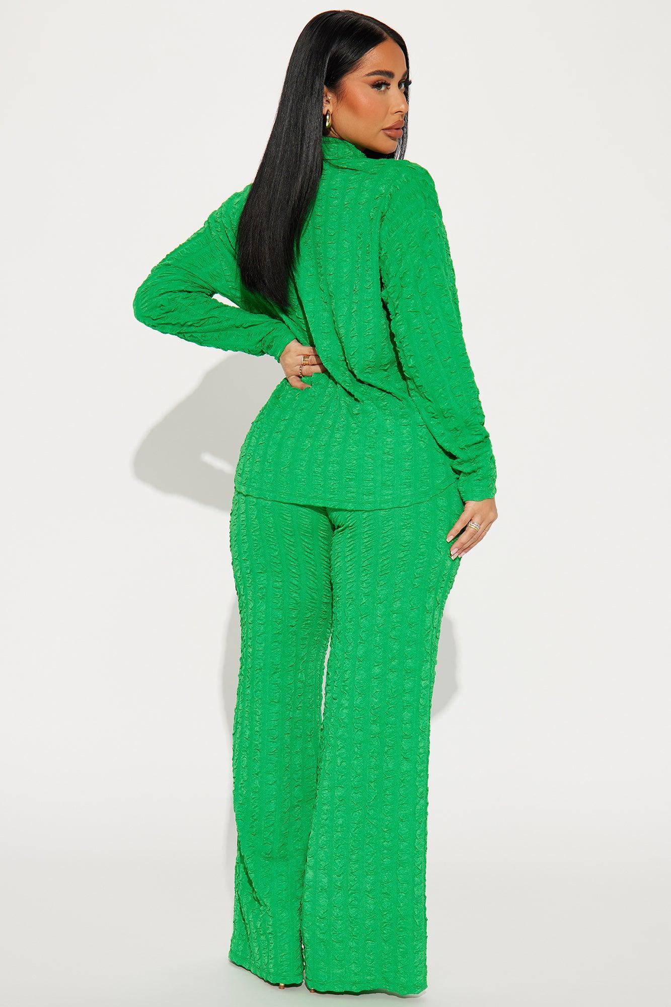 Naya Textured Pant Set - Kelly Green Product Image