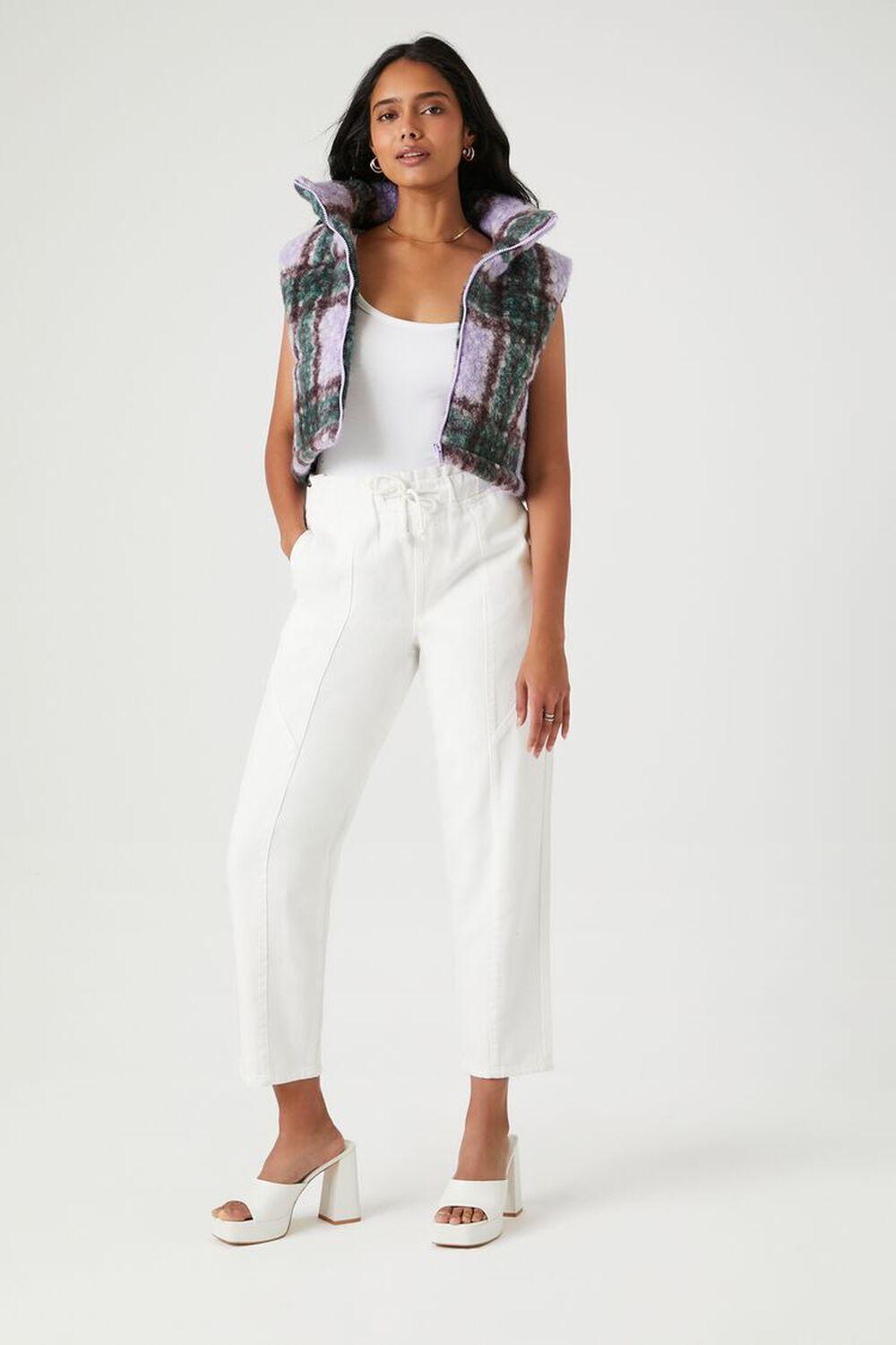 Tweed Plaid Funnel-Neck Vest | Forever 21 Product Image