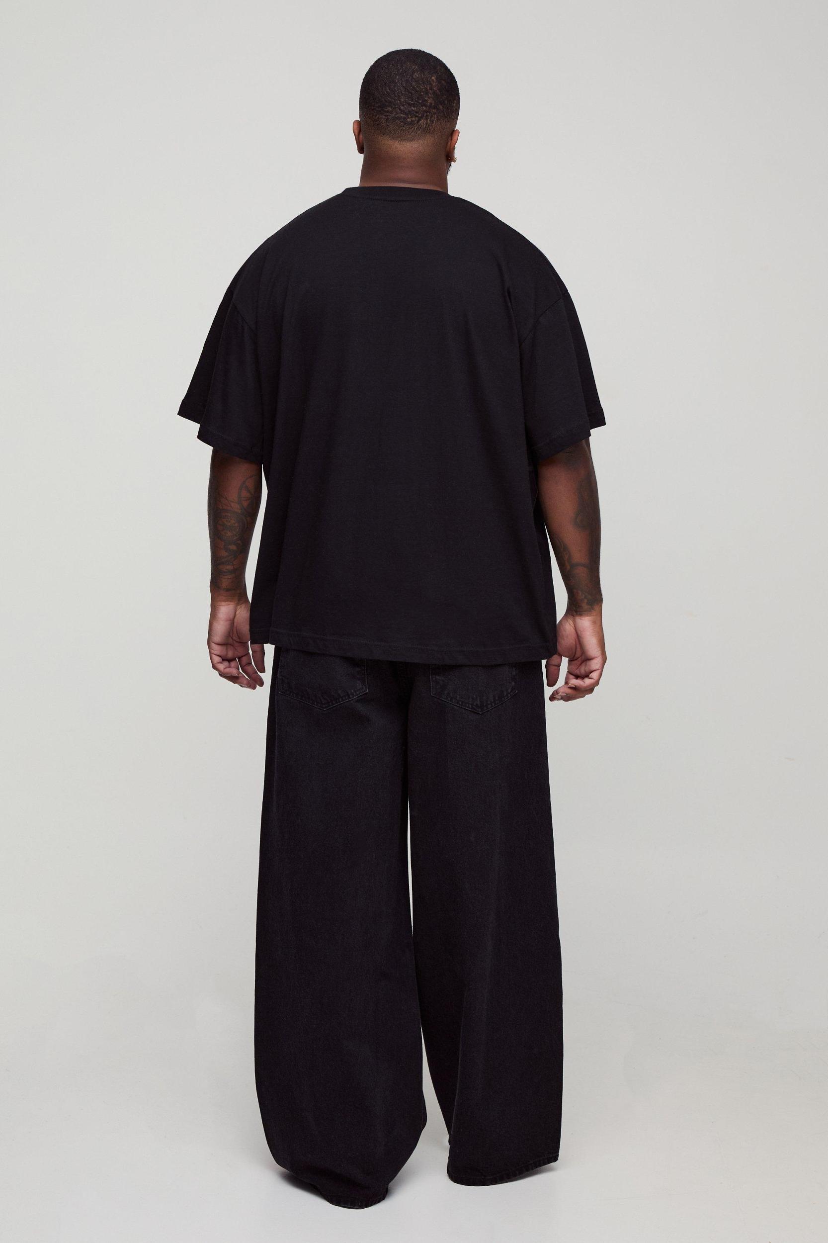 Plus Baggy Moto Panel Jeans | boohooMAN USA Product Image