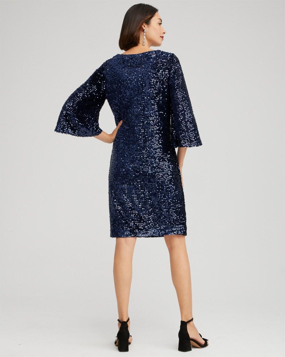 Velvet Sequin Bell Sleeve Dress Product Image