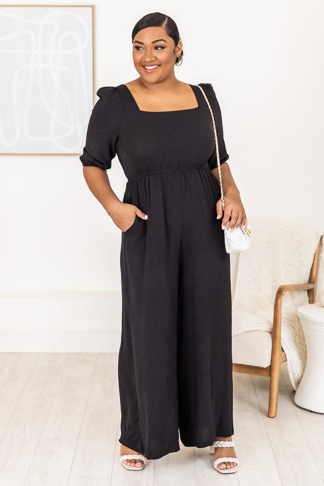 Can't Stop Now Black Square Neck Jumpsuit FINAL SALE Product Image
