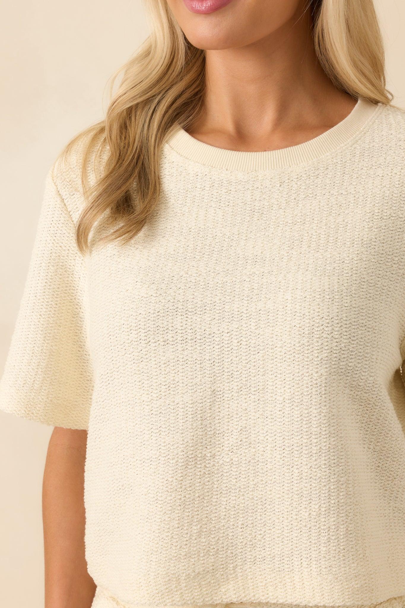 Z Supply Ivory Cotton Curran Looped Terry Top Product Image