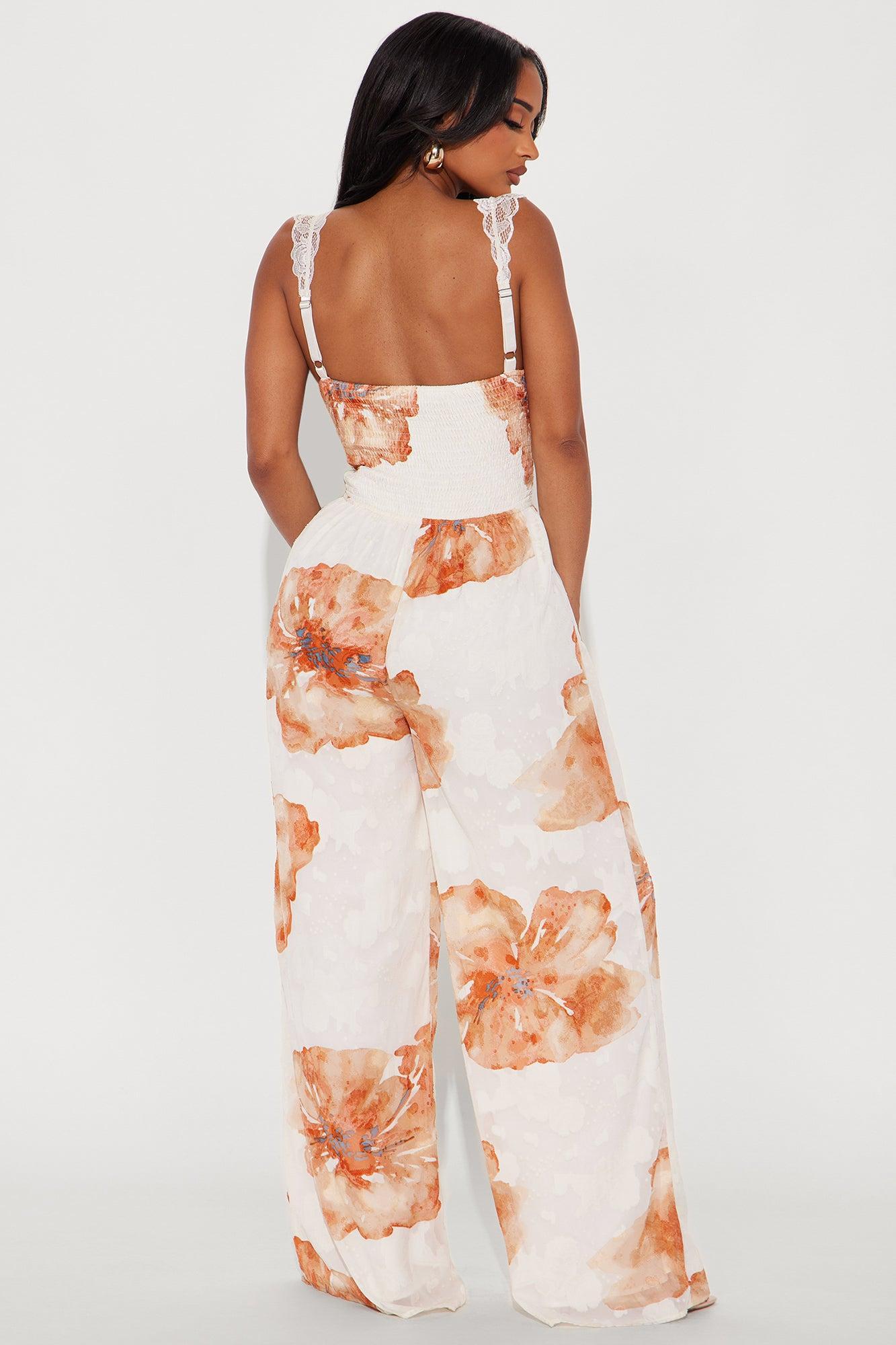 Spring Florals Jumpsuit - Cream/combo Product Image