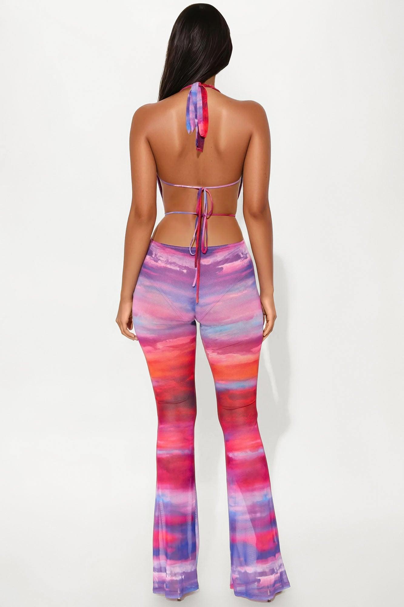 Danielle Ombre Mesh Jumpsuit - Purple/combo Product Image