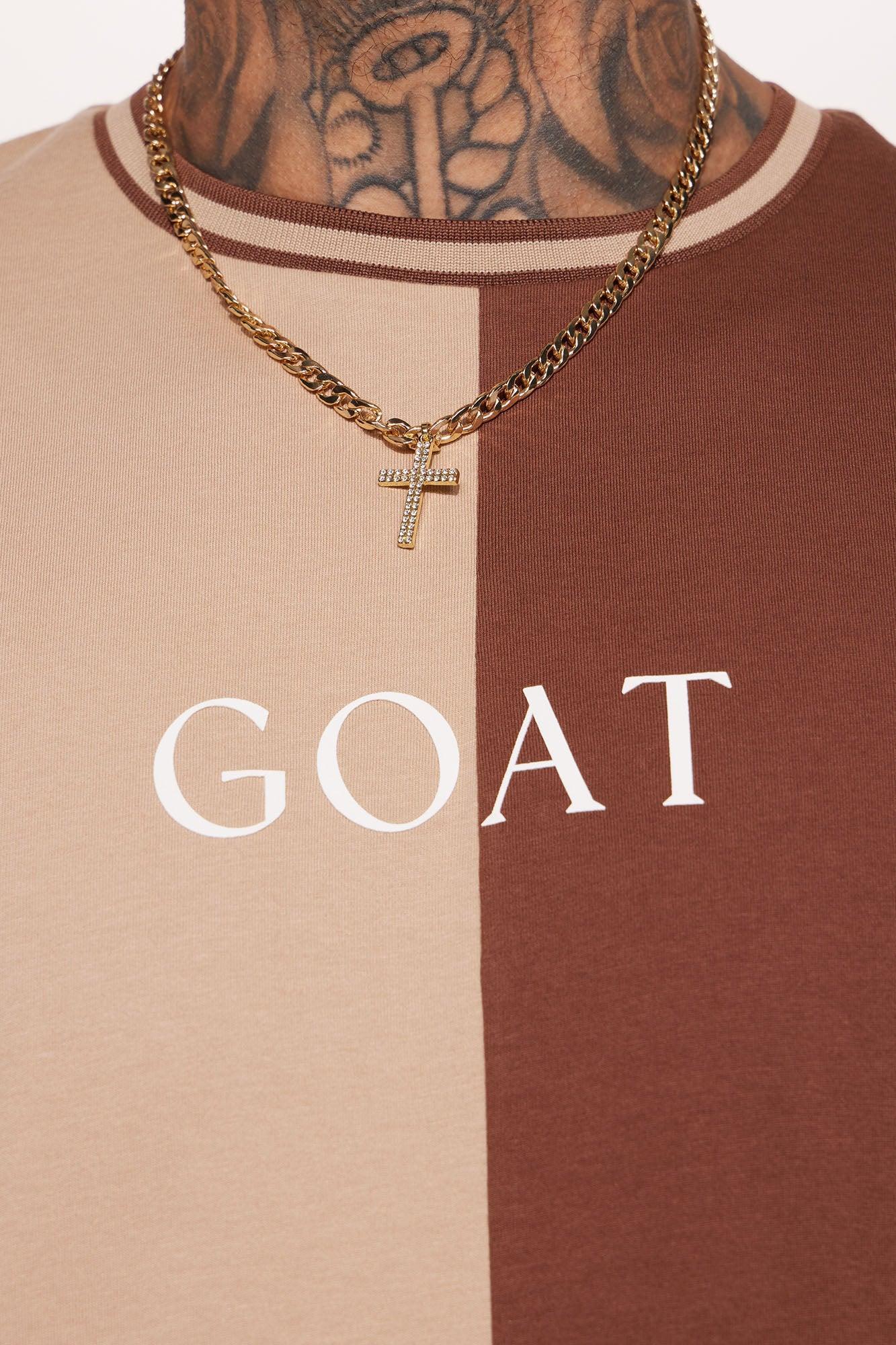 GOAT Color Block Short Sleeve Tee - Brown Product Image