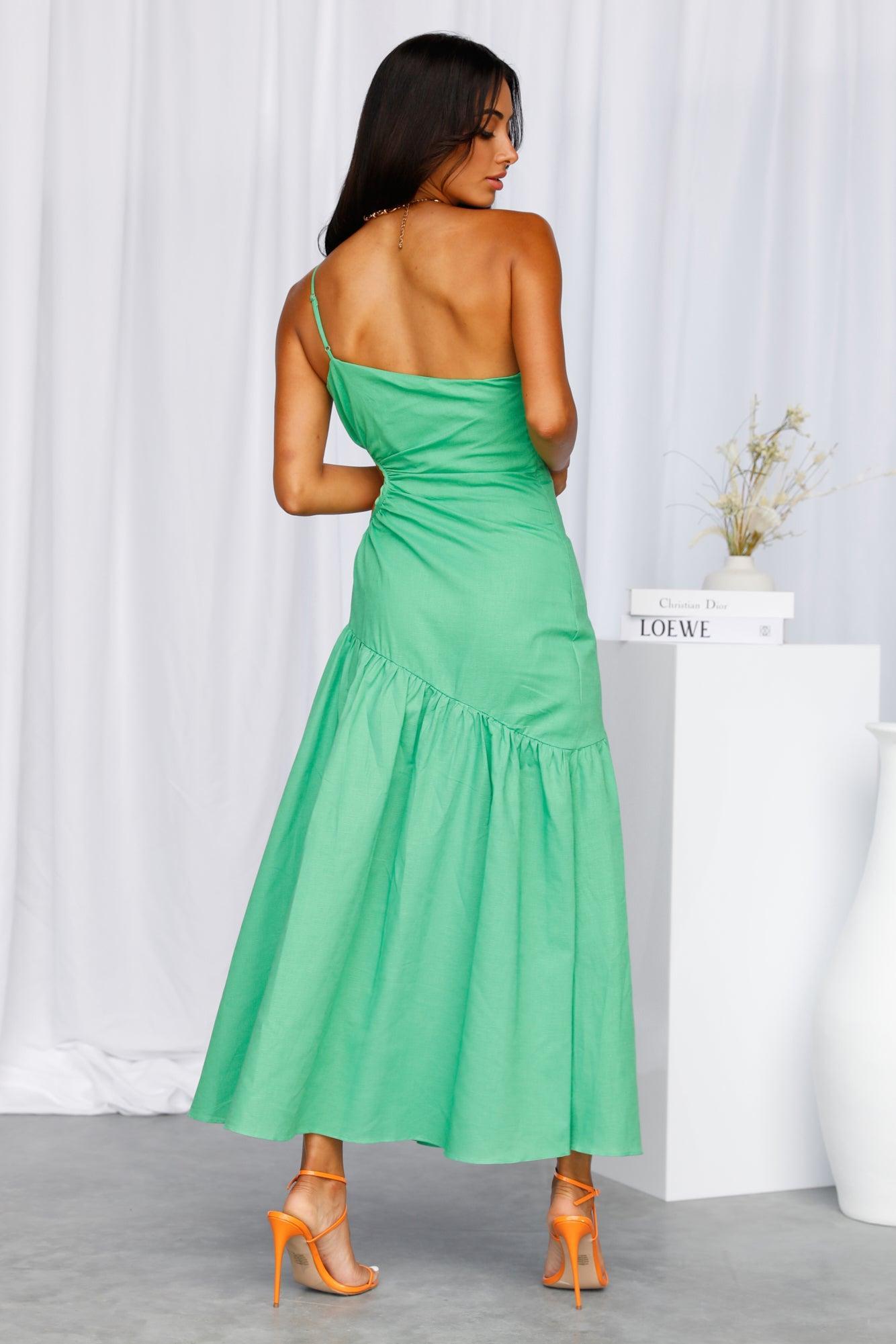Lovely And Blissful Midi Dress Green Product Image
