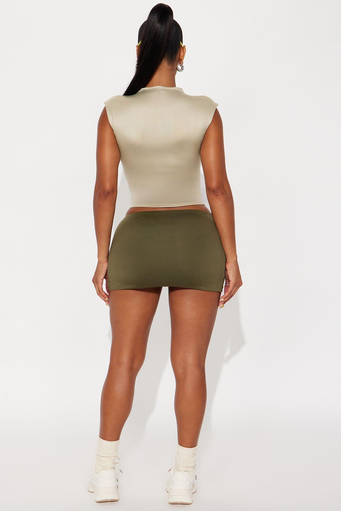 Contour Double Lined Mock Neck Top - Stone Female Product Image