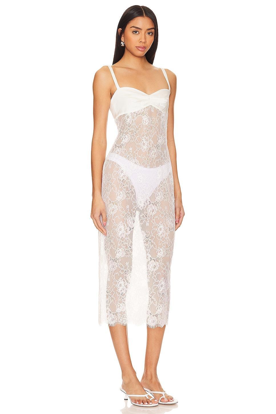 Womens Floral Lace Midi-Dress Product Image