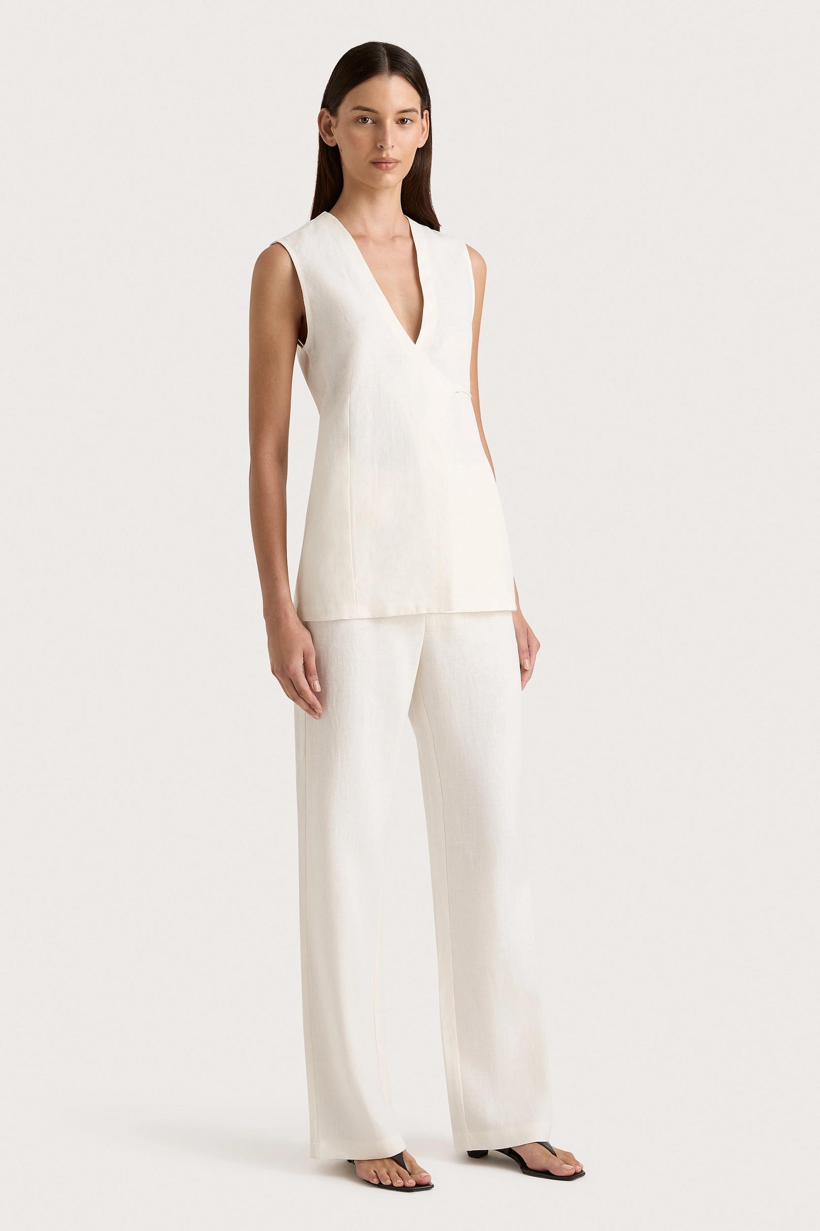 Lulea Wrap Vest White - Final Sale - Final Sale Product Image