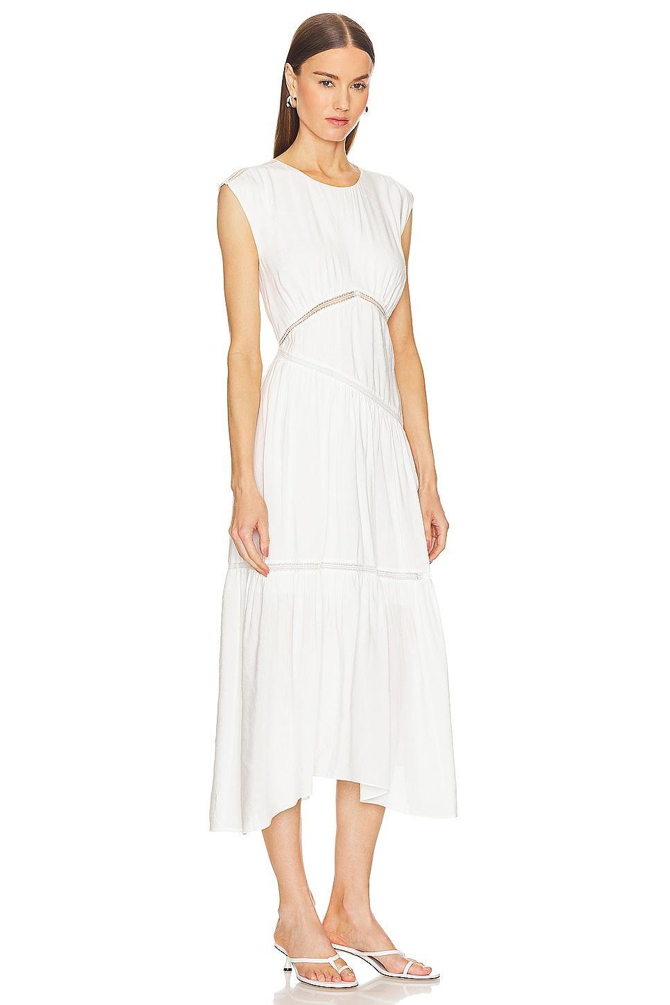 Gathered Seam Lace Inset Dress FRAME Product Image
