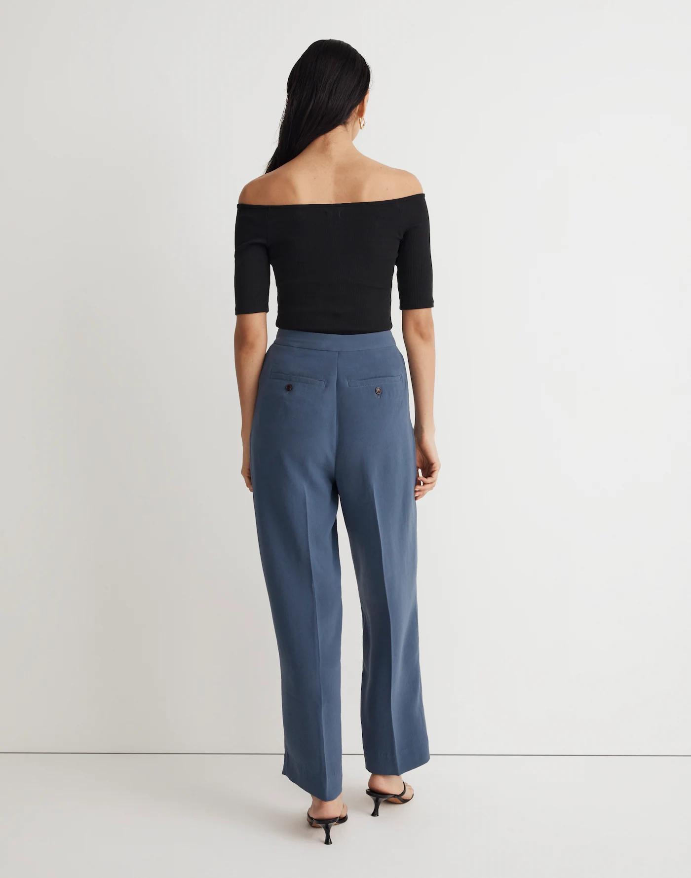 The Petite Rosedale High-Rise Straight Pant in Crepe Product Image