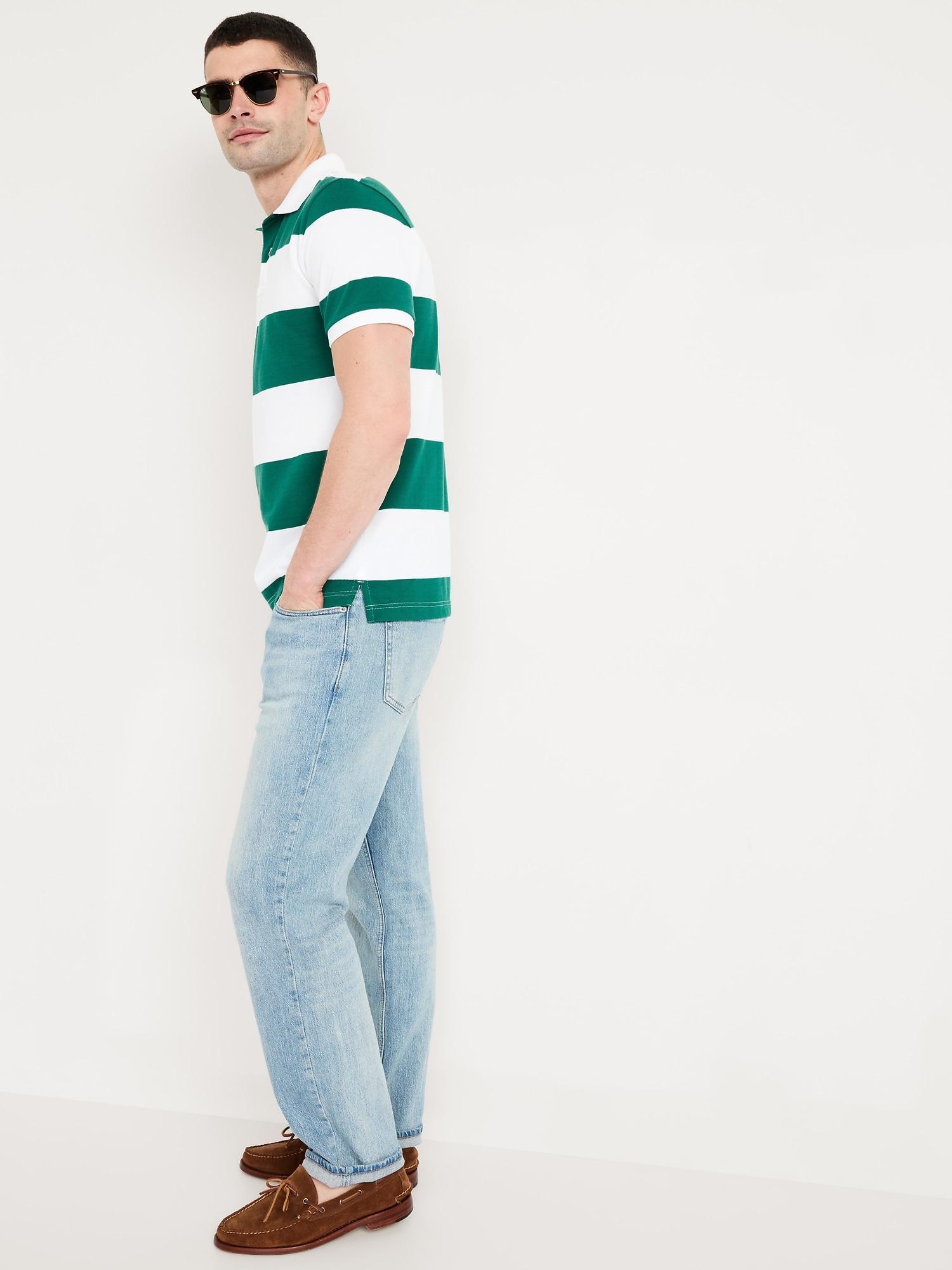 Classic Fit Striped Pique Polo Product Image