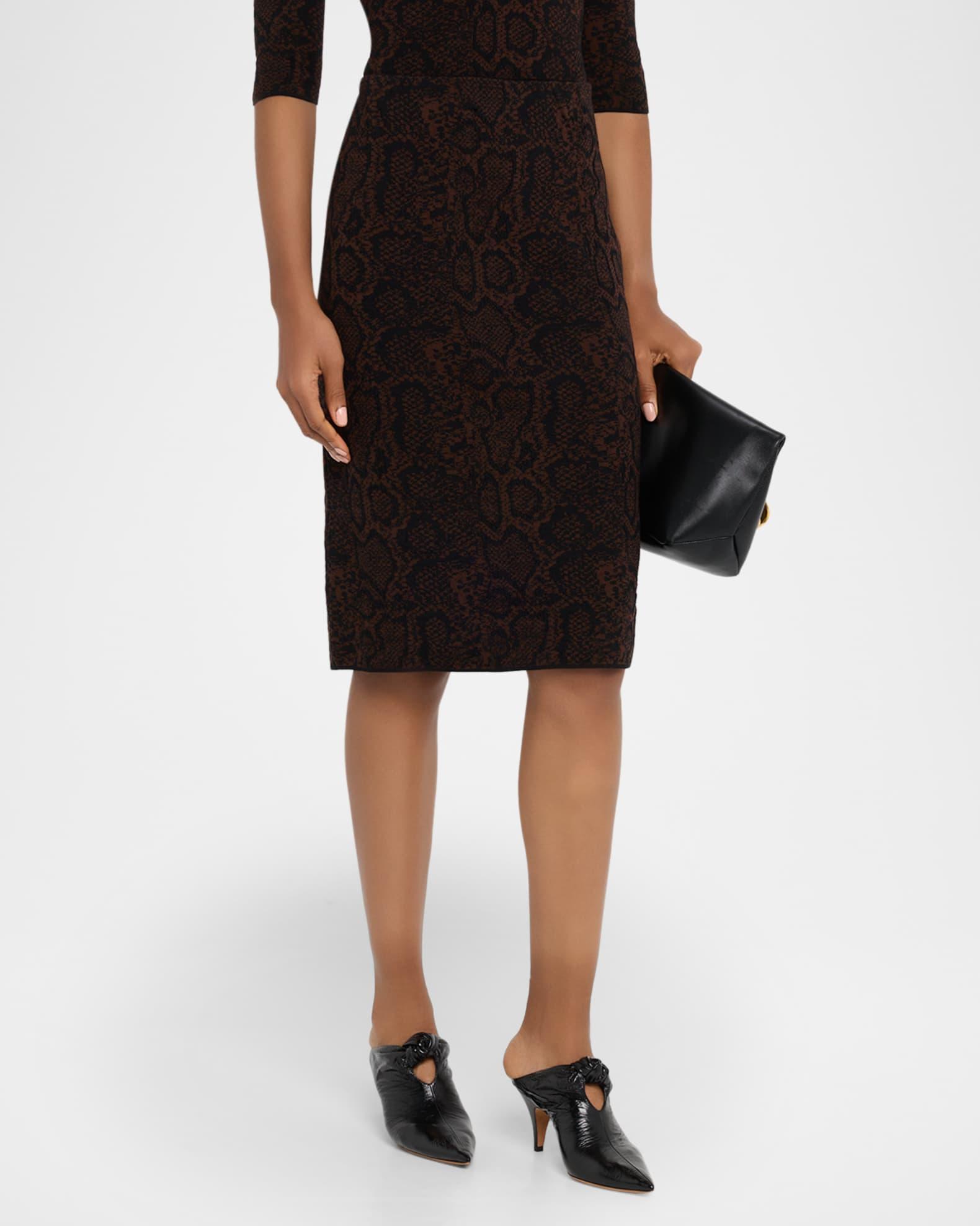 Textured Snake Jacquard Pencil Skirt Product Image
