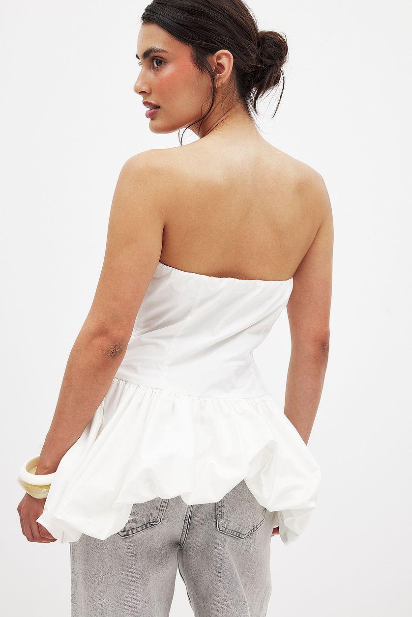 Cotton Bubble Hem Bandeau Top Product Image
