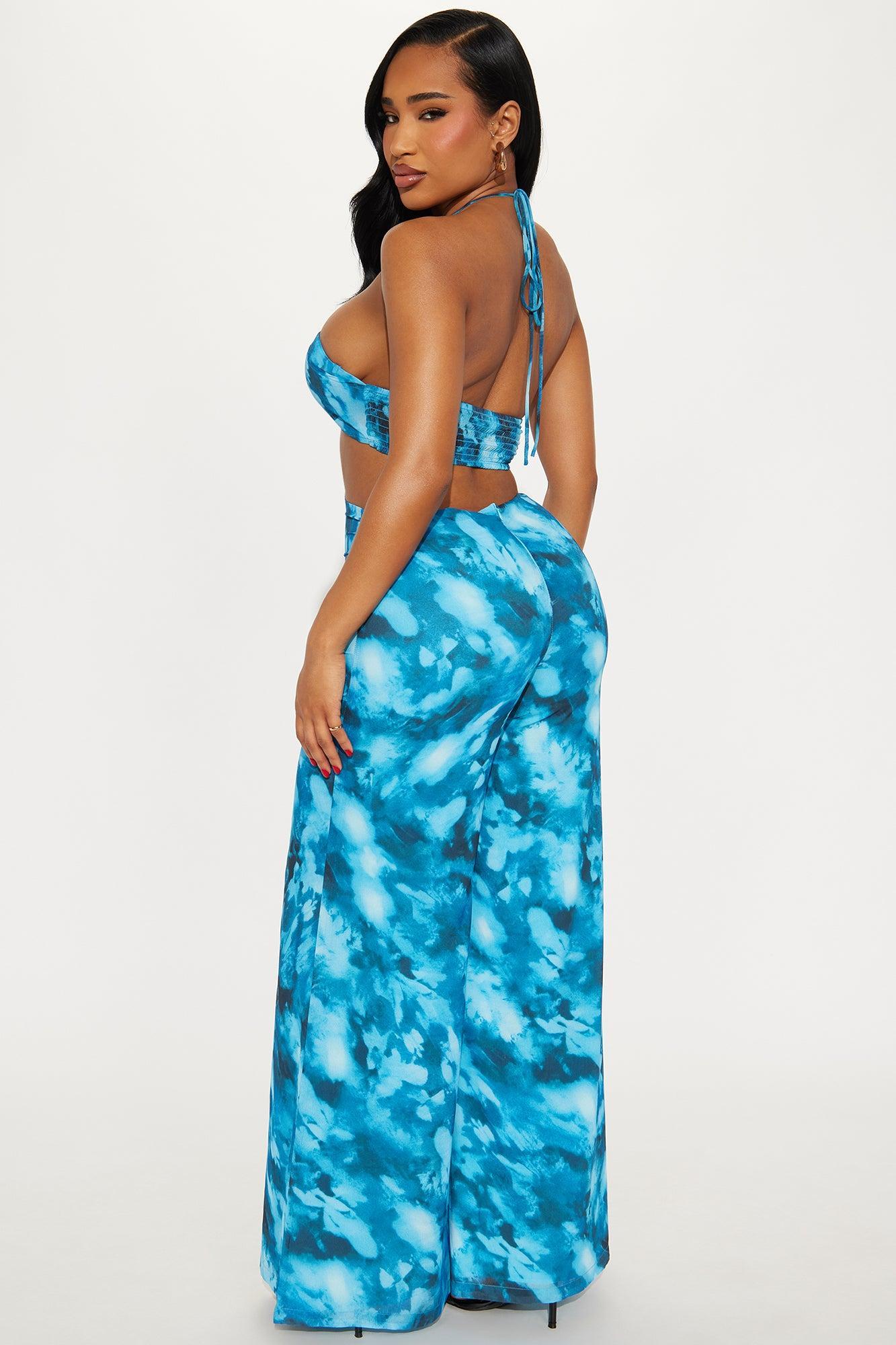 Reflecting On It Wide Leg Jumpsuit - Blue/combo Product Image