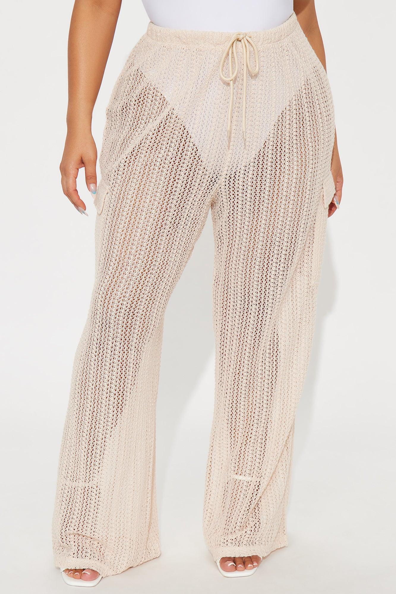 Fun Times Crochet Wide Leg Pant - Cream Product Image