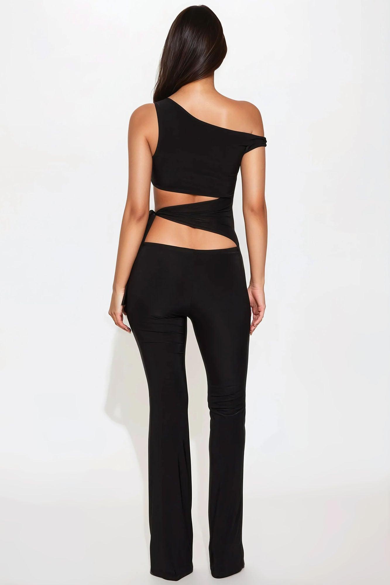 Harper Flare Leg Jumpsuit - Black Product Image