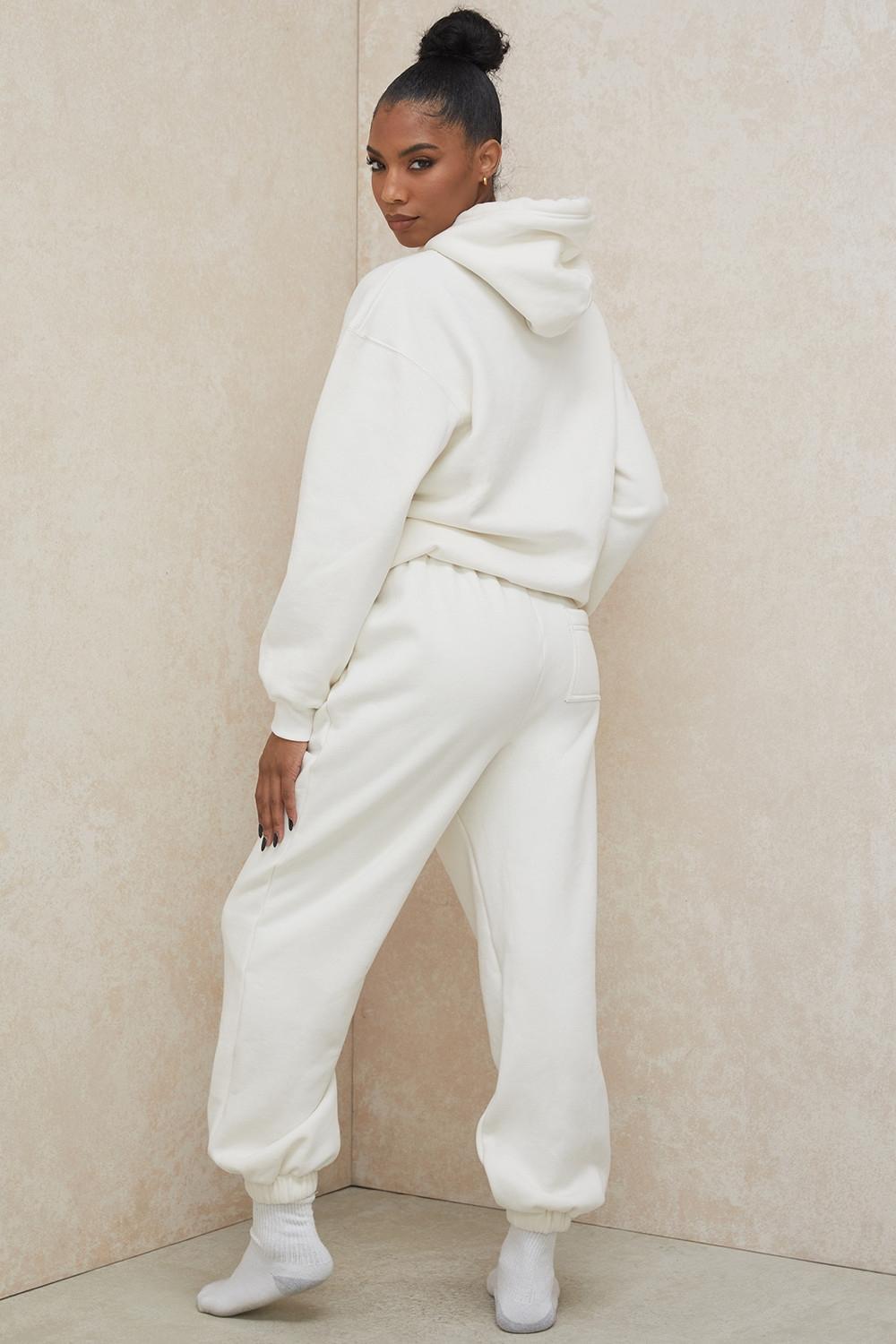 Sky Off White Fleece Back Jogging Trousers Product Image