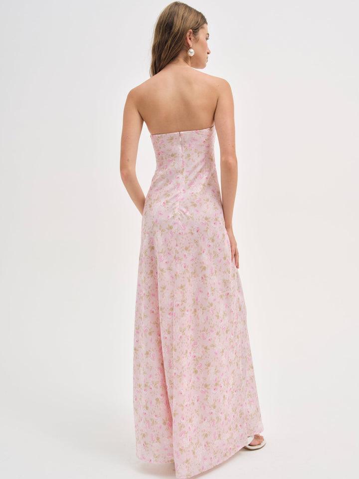 Carla Strapless Maxi Dress — Pink Product Image