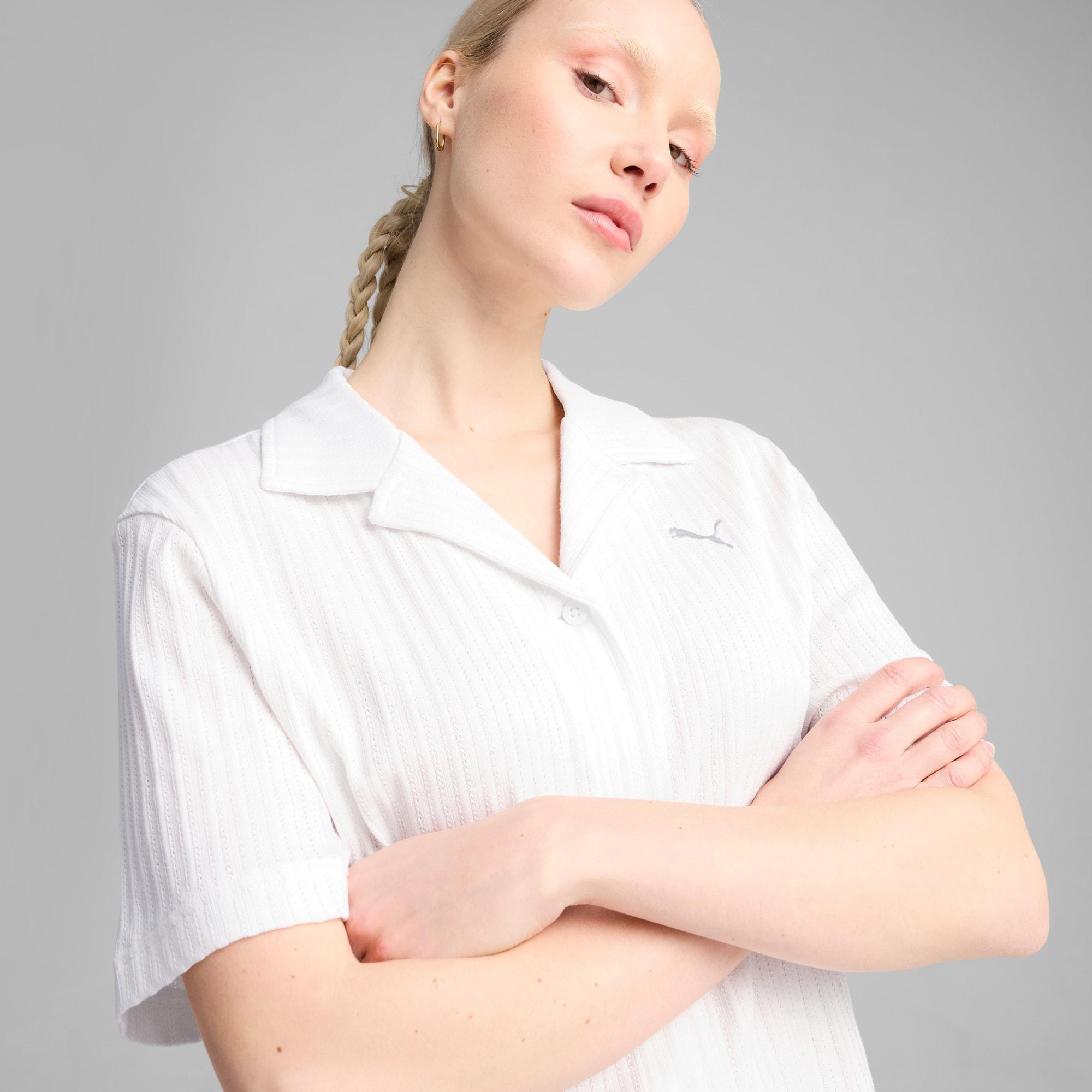 WARDROBE ESSENTIALS Women's Pointelle Shirt Product Image